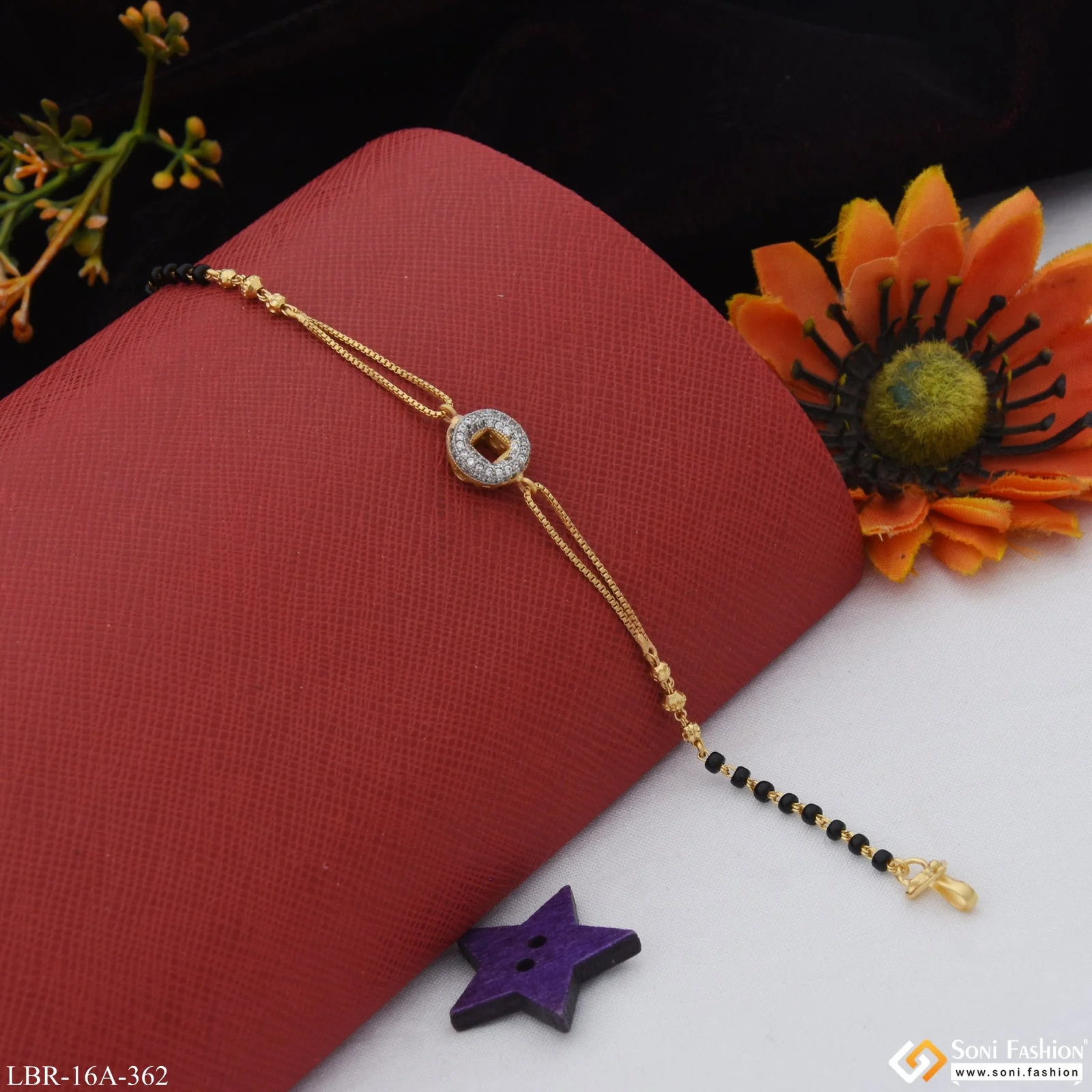 1 Gram Gold Plated Charming Design Mangalsutra Bracelet for Women - Style A362 - Image 3