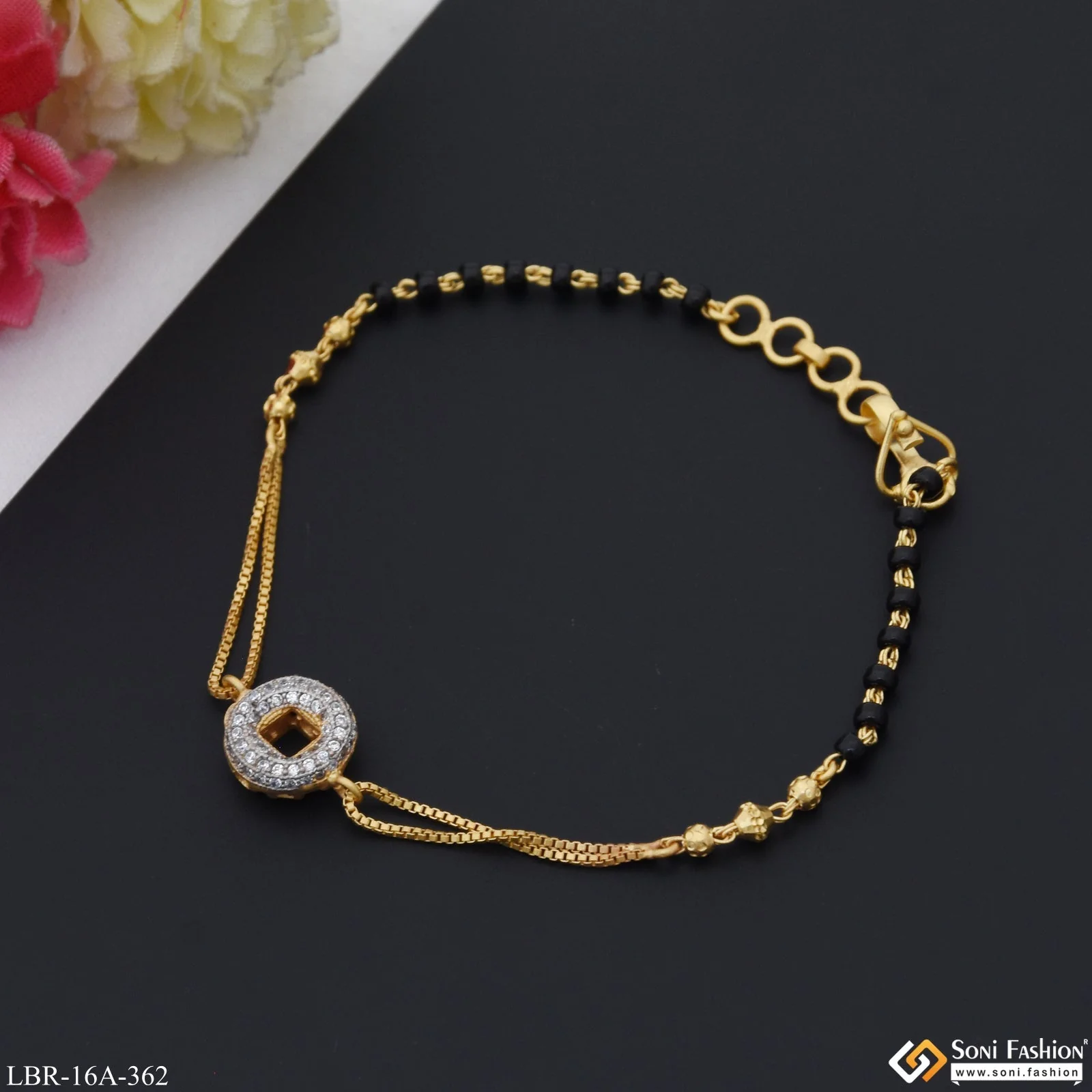 1 Gram Gold Plated Charming Design Mangalsutra Bracelet for Women - Style A362 - Image 4