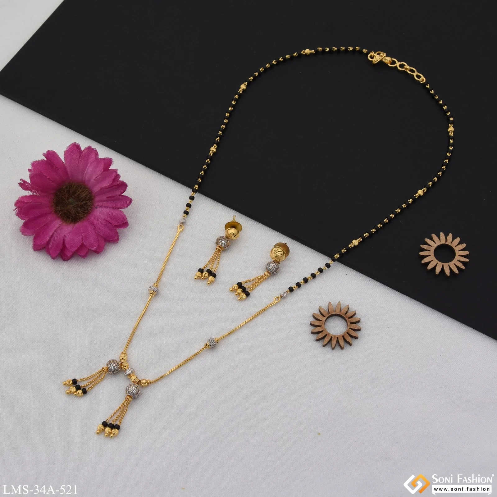 1 Gram Gold Plated Charming Design Mangalsutra Set for Women - Style A521 - Image 3