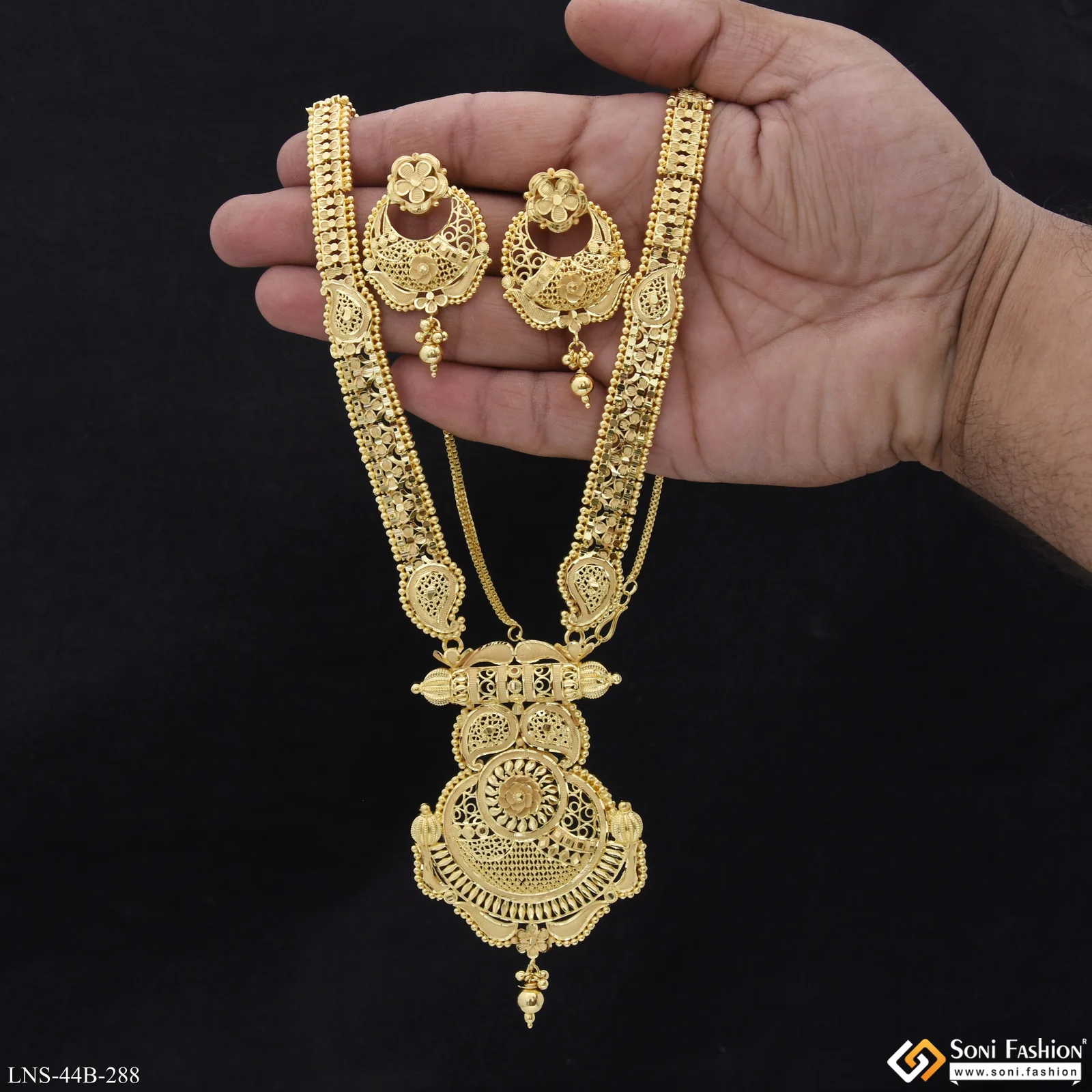 1 Gram Gold Plated Charming Design Necklace Set for Women - Style B288 - Image 2