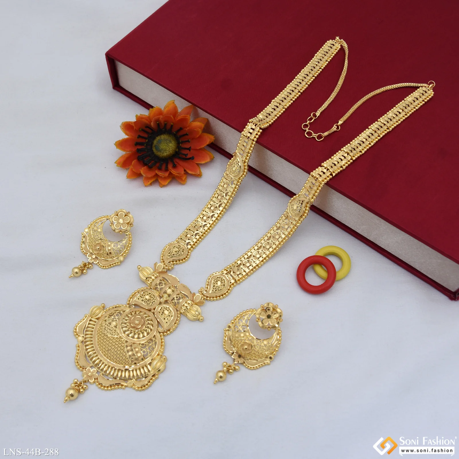 1 Gram Gold Plated Charming Design Necklace Set for Women - Style B288 - Image 3