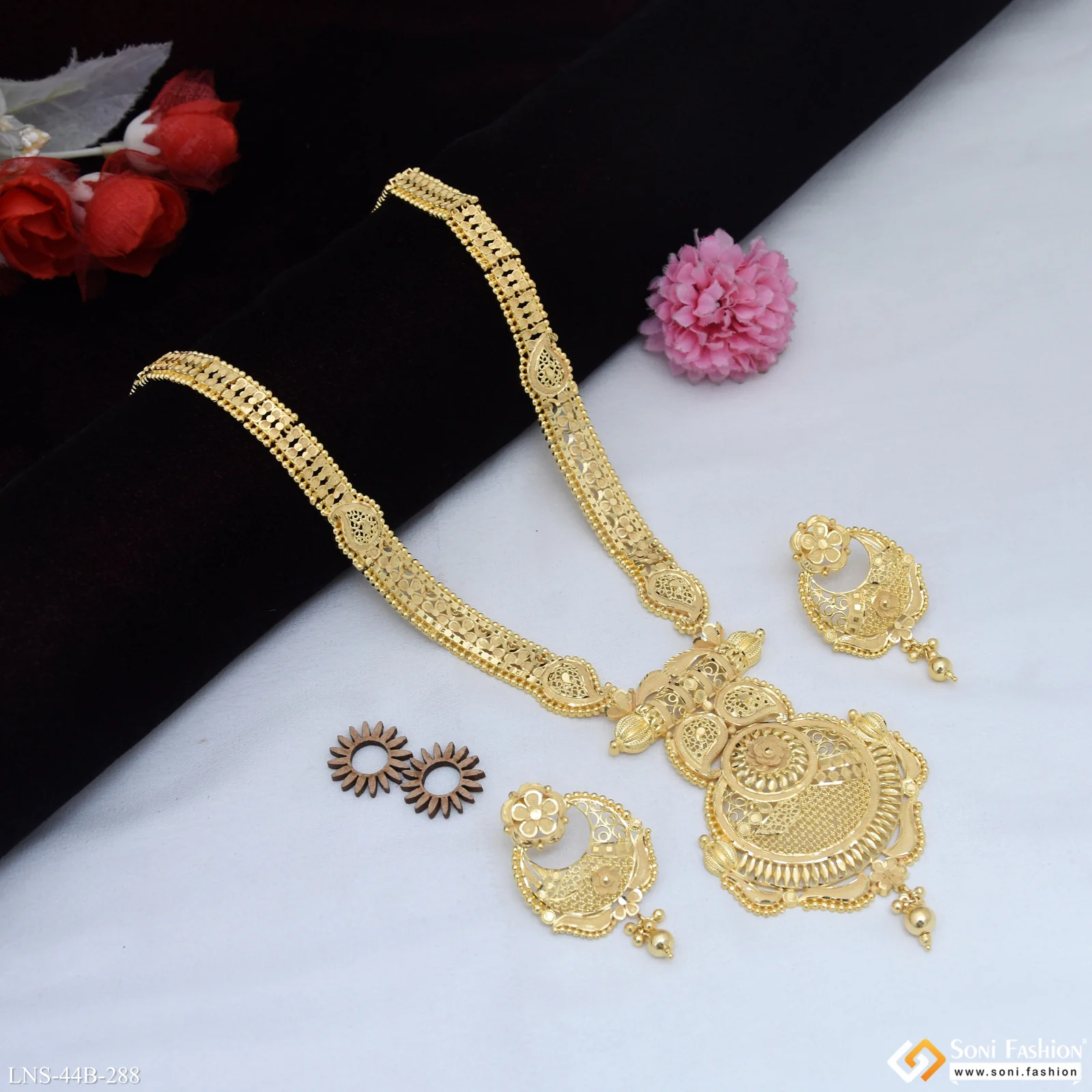1 Gram Gold Plated Charming Design Necklace Set for Women - Style B288 - Image 4
