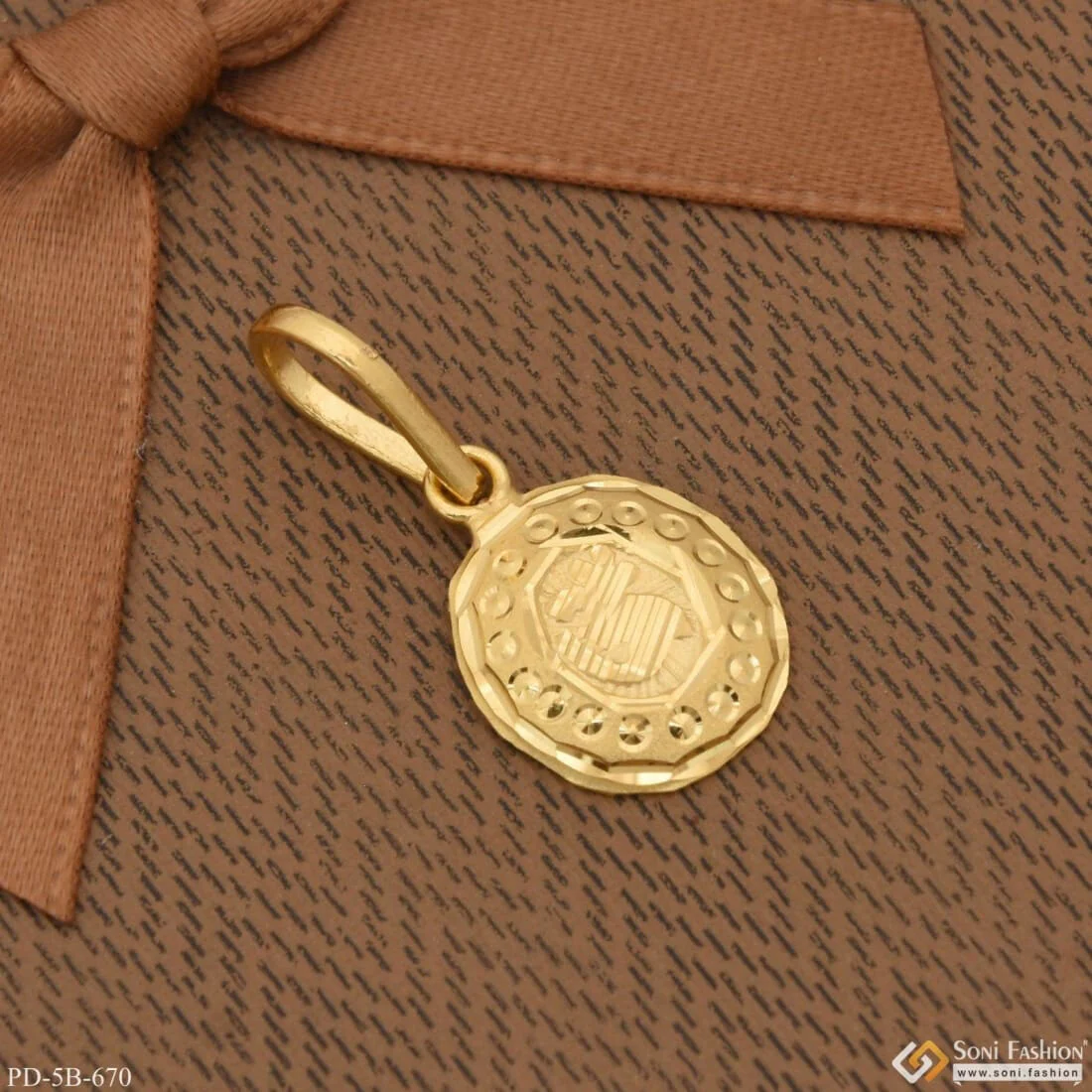 1 Gram Gold Plated Om Charming Pendant For Children | Kids | Little Baby - Style B670 - Image 2