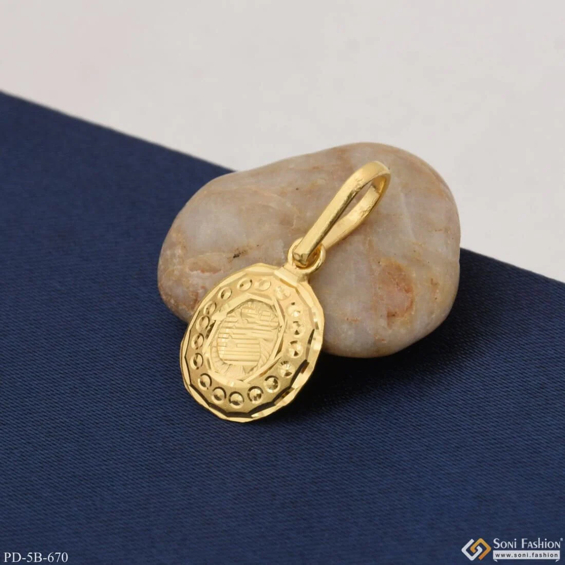 1 Gram Gold Plated Om Charming Pendant For Children | Kids | Little Baby - Style B670 - Image 4