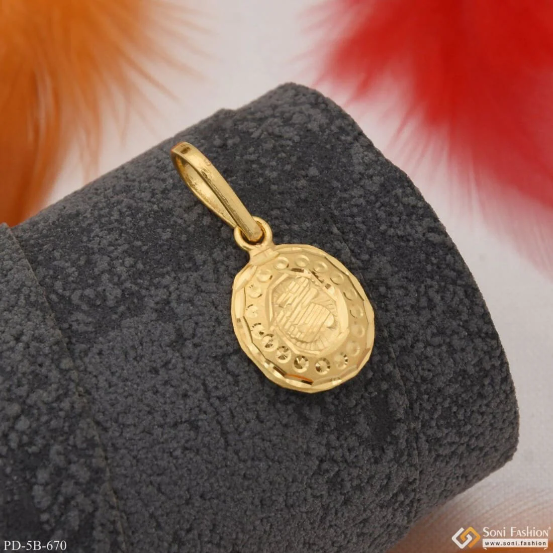 1 Gram Gold Plated Om Charming Pendant For Children | Kids | Little Baby - Style B670 - Image 5