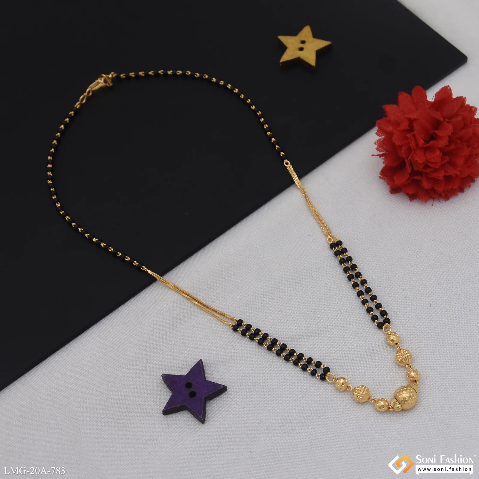1 Gram Gold Plated Chic Design Mangalsutra for Women - Style A783 - Image 5