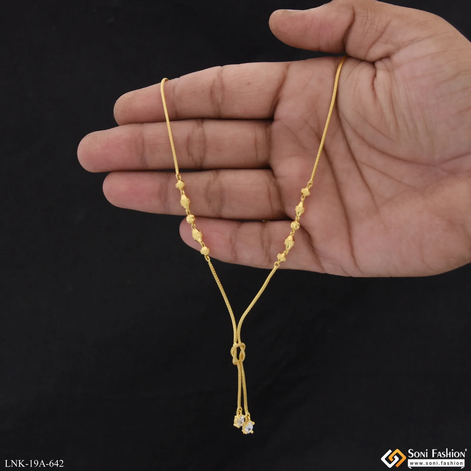 1 Gram Gold Plated Chic Design Necklace for Ladies - Style A642 - Image 2