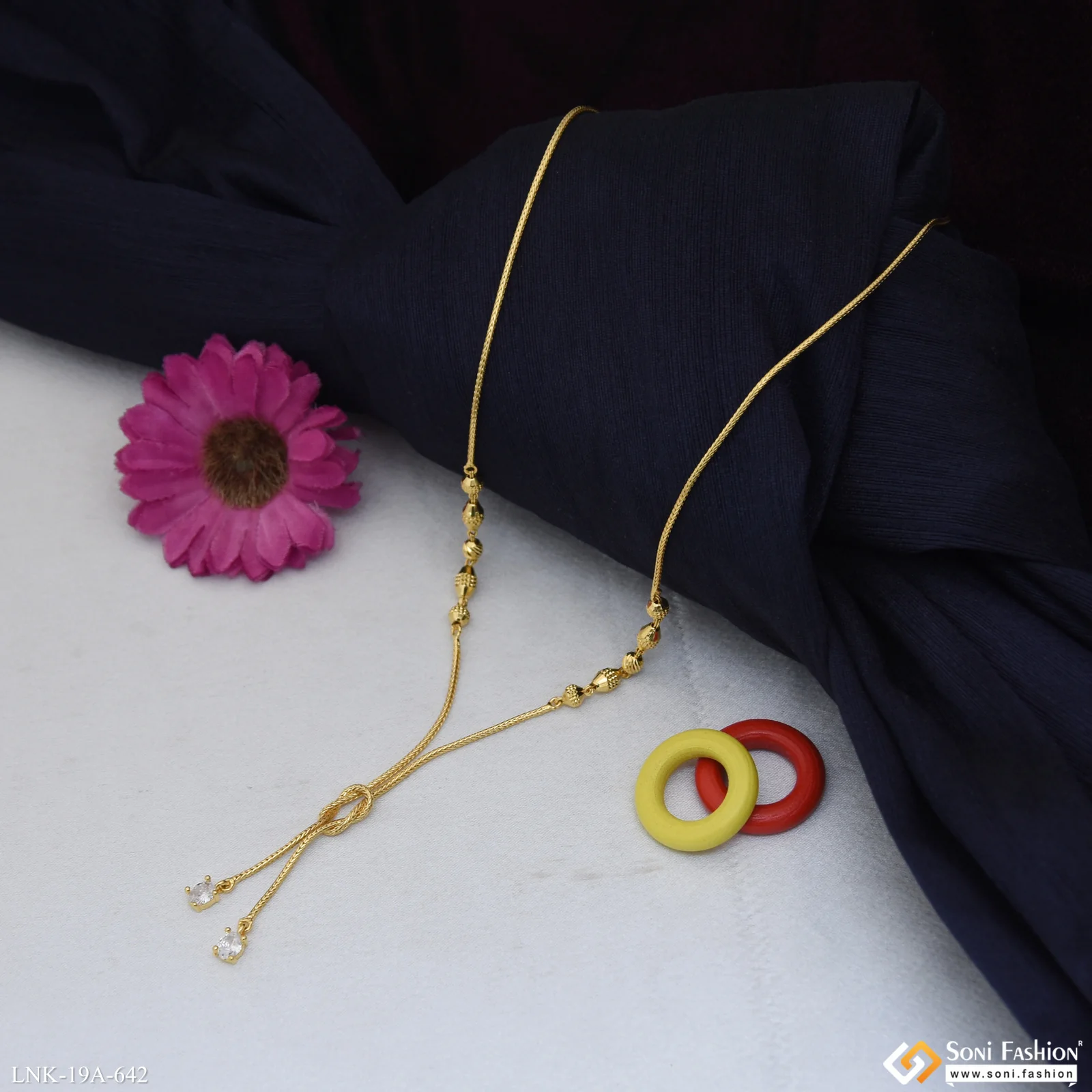 1 Gram Gold Plated Chic Design Necklace for Ladies - Style A642 - Image 3