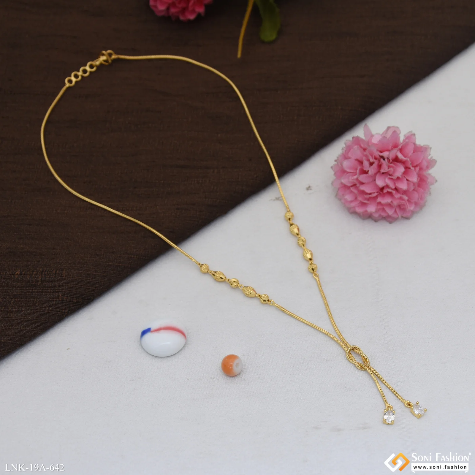 1 Gram Gold Plated Chic Design Necklace for Ladies - Style A642 - Image 4