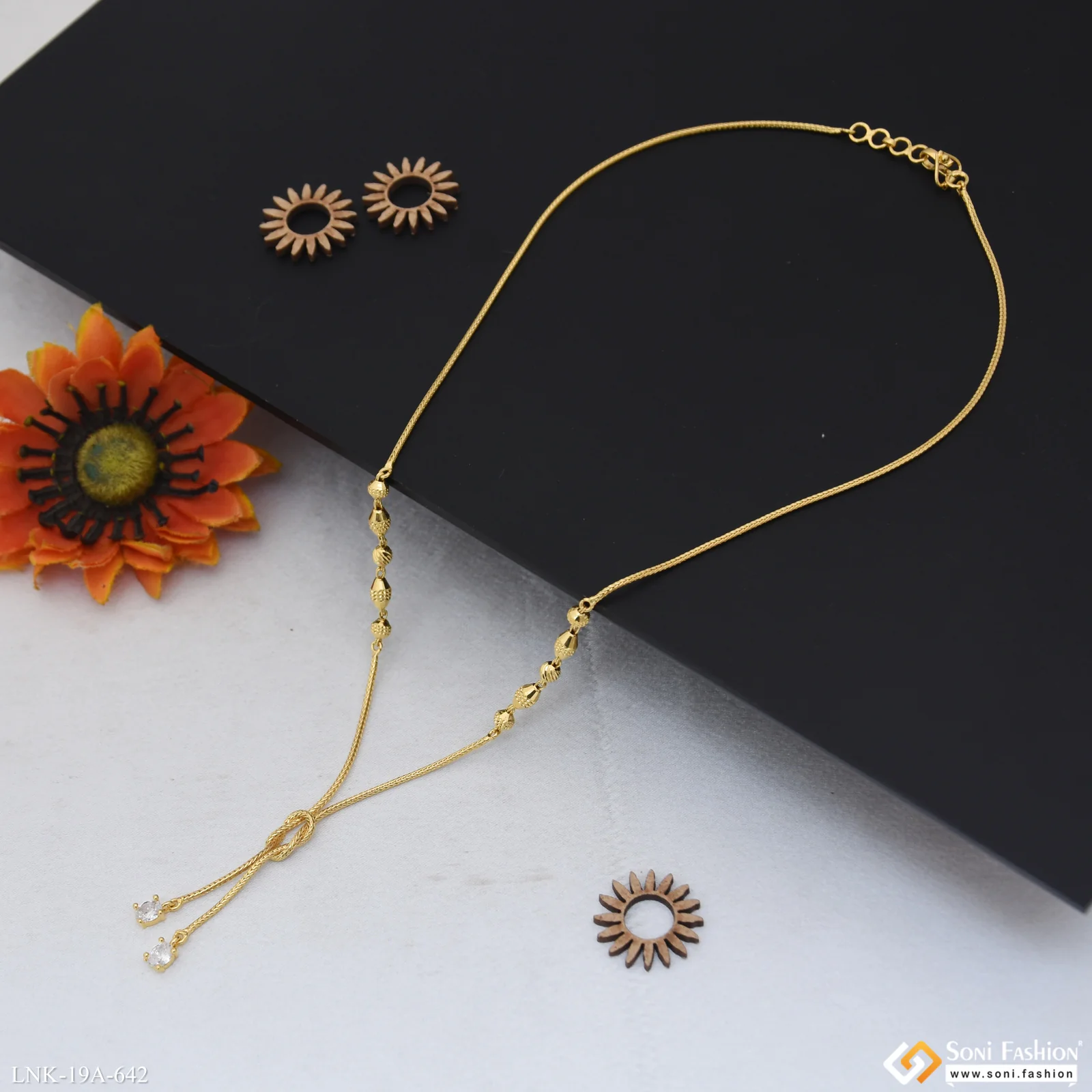 1 Gram Gold Plated Chic Design Necklace for Ladies - Style A642 - Image 6