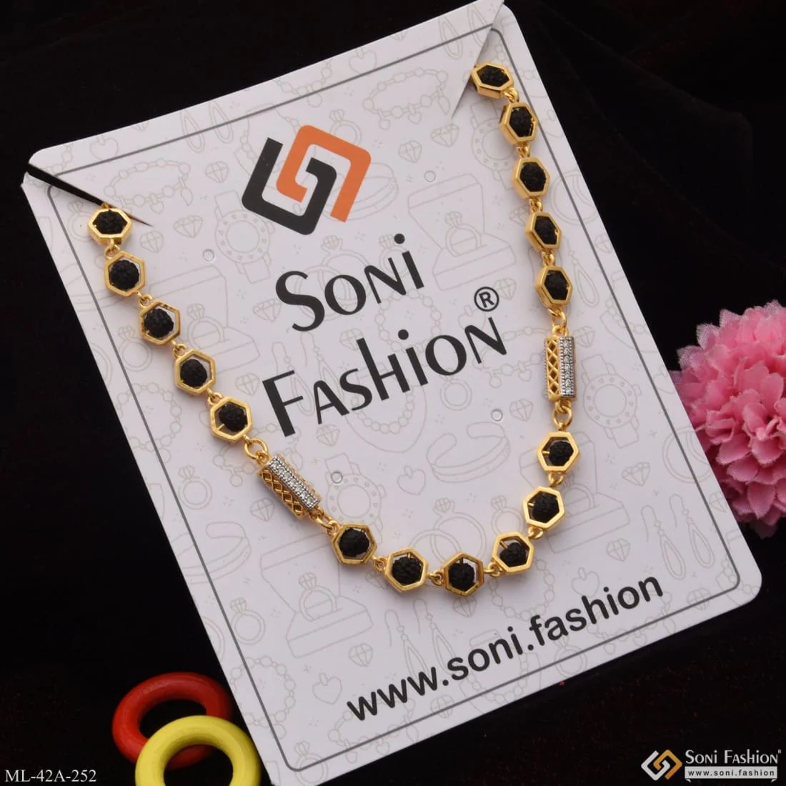 1 Gram Gold Plated Chic Design Superior Quality Rudraksha Mala - Style A252 - Image 7