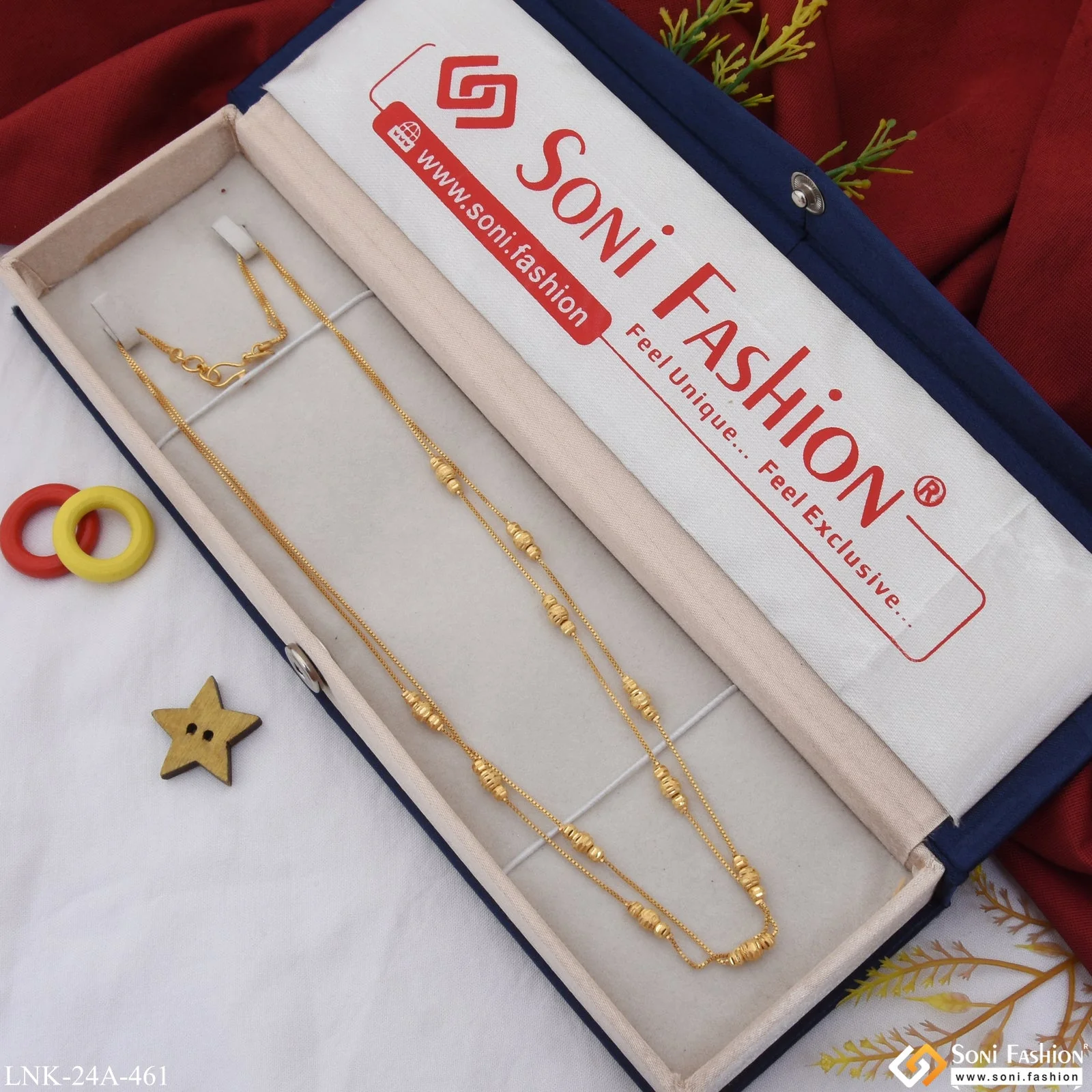 1 Gram Gold Plated Classic Design Finely Detailed Necklace for Lady - Style A461 - Image 3
