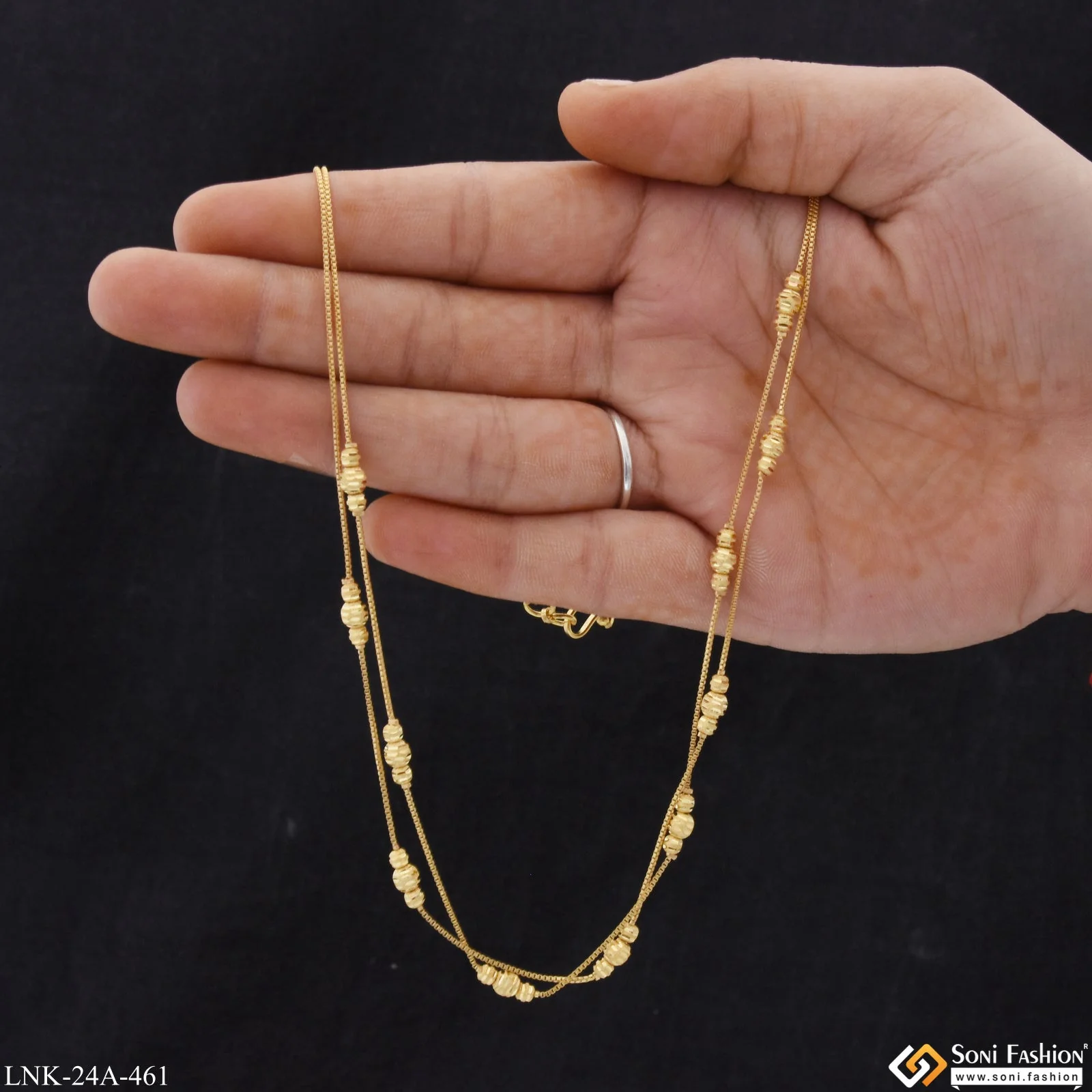 1 Gram Gold Plated Classic Design Finely Detailed Necklace for Lady - Style A461 - Image 4