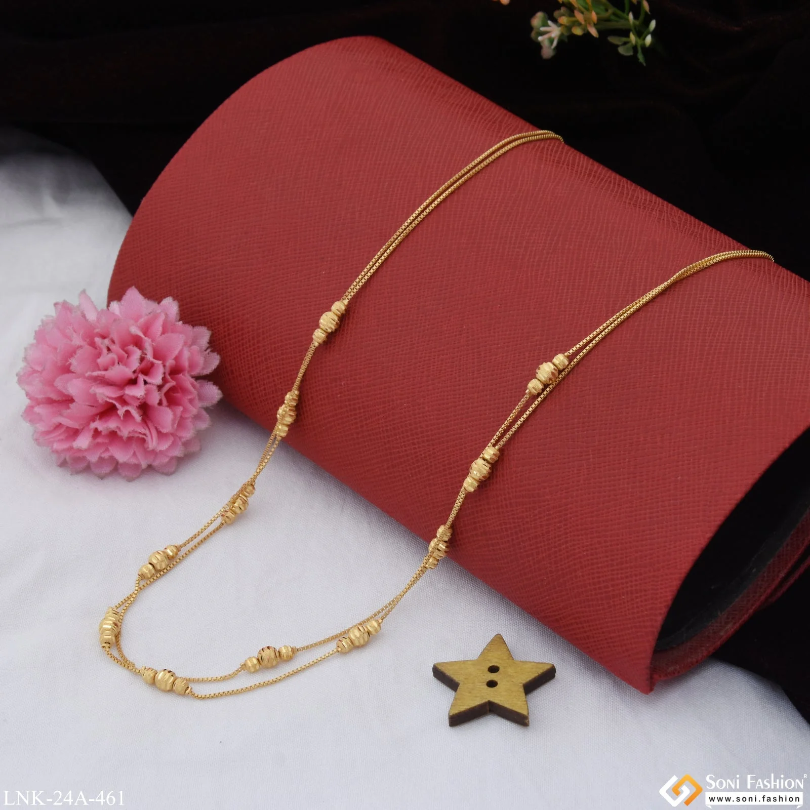 1 Gram Gold Plated Classic Design Finely Detailed Necklace for Lady - Style A461 - Image 5