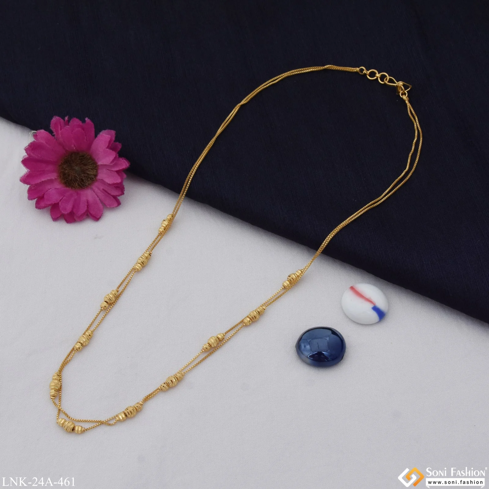 1 Gram Gold Plated Classic Design Finely Detailed Necklace for Lady - Style A461 - Image 6