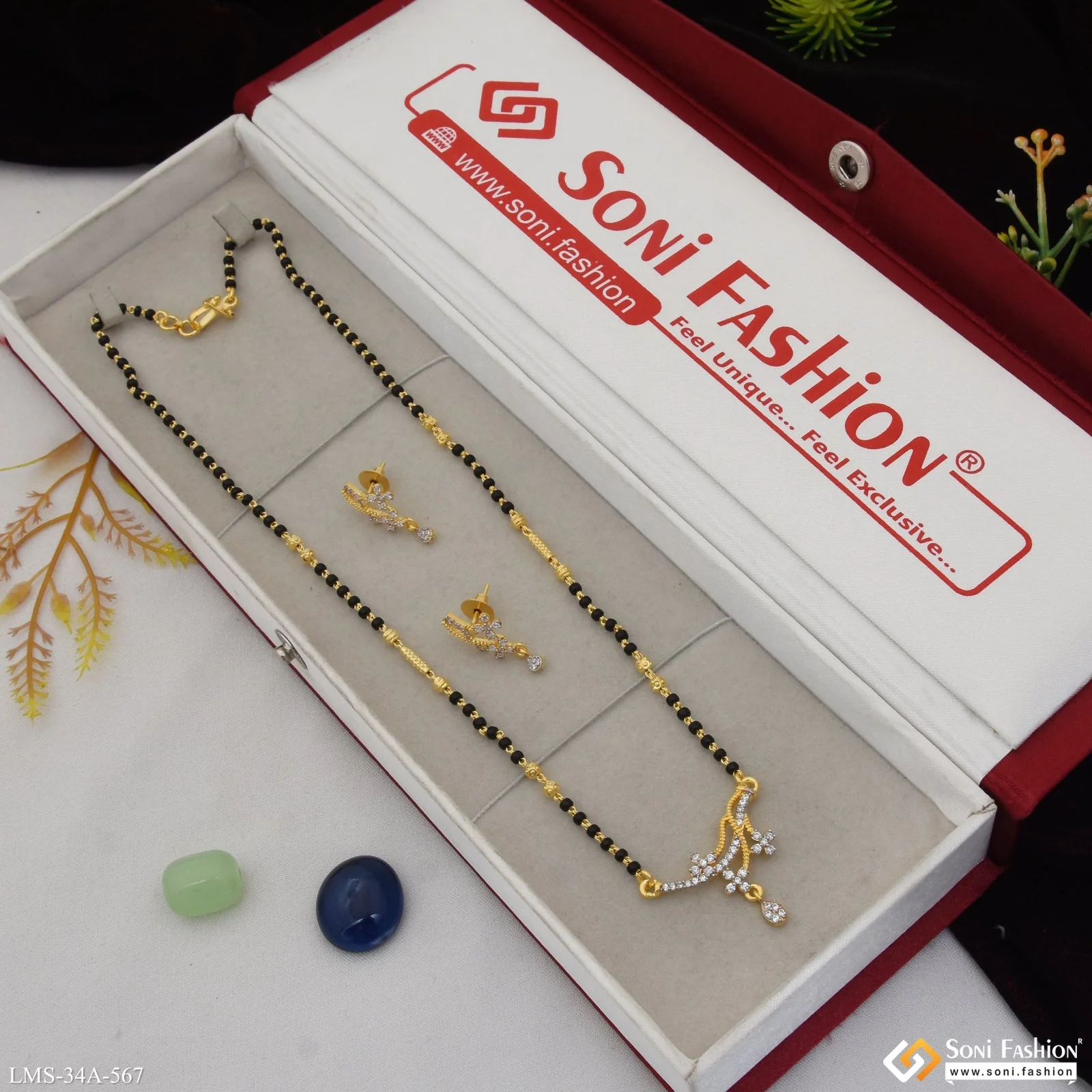 1 Gram Gold Plated Classic Design Mangalsutra Set for Women - Style A567 - Image 3