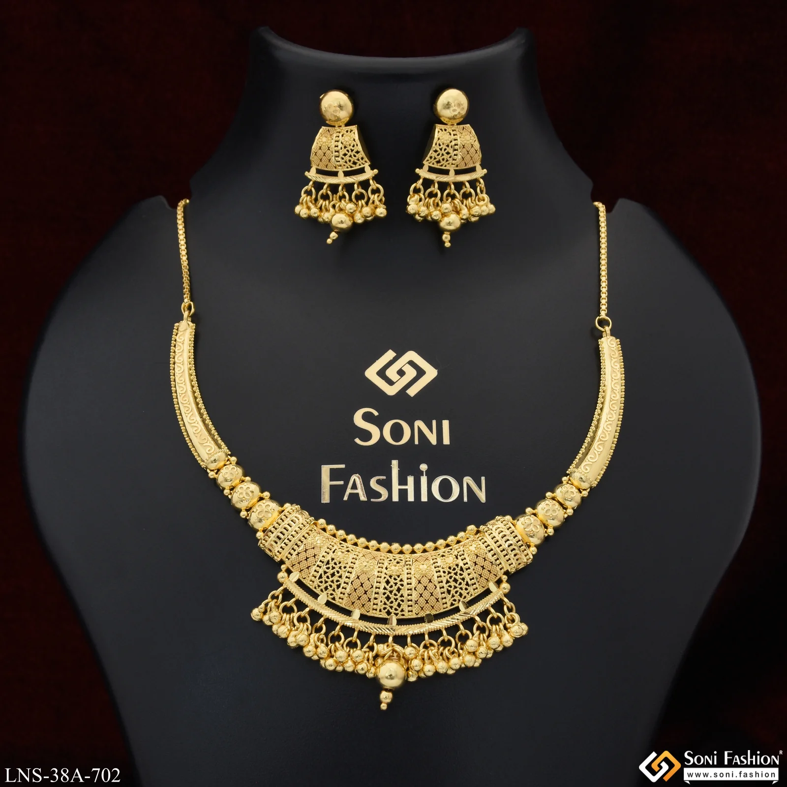 1 Gram Gold Plated Classic Design Necklace Set for Women - Style A702 - Image 2