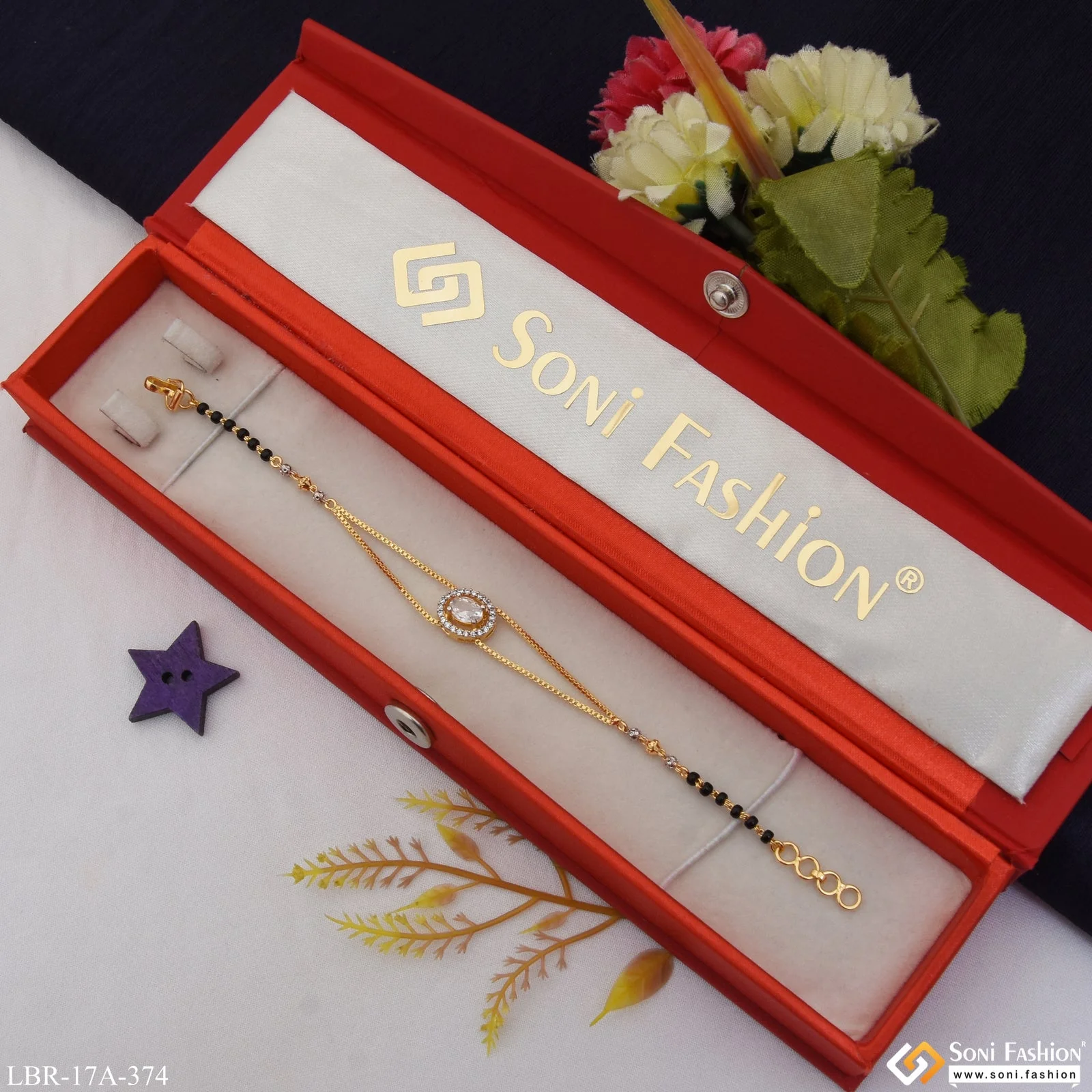 1 Gram Gold Plated Cool Design Mangalsutra Bracelet for Women - Style A374 - Image 3