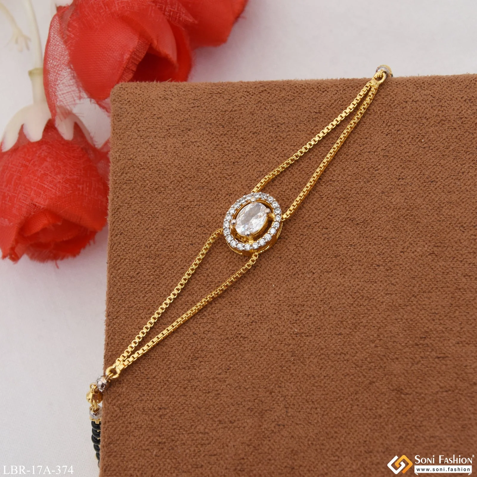 1 Gram Gold Plated Cool Design Mangalsutra Bracelet for Women - Style A374 - Image 4