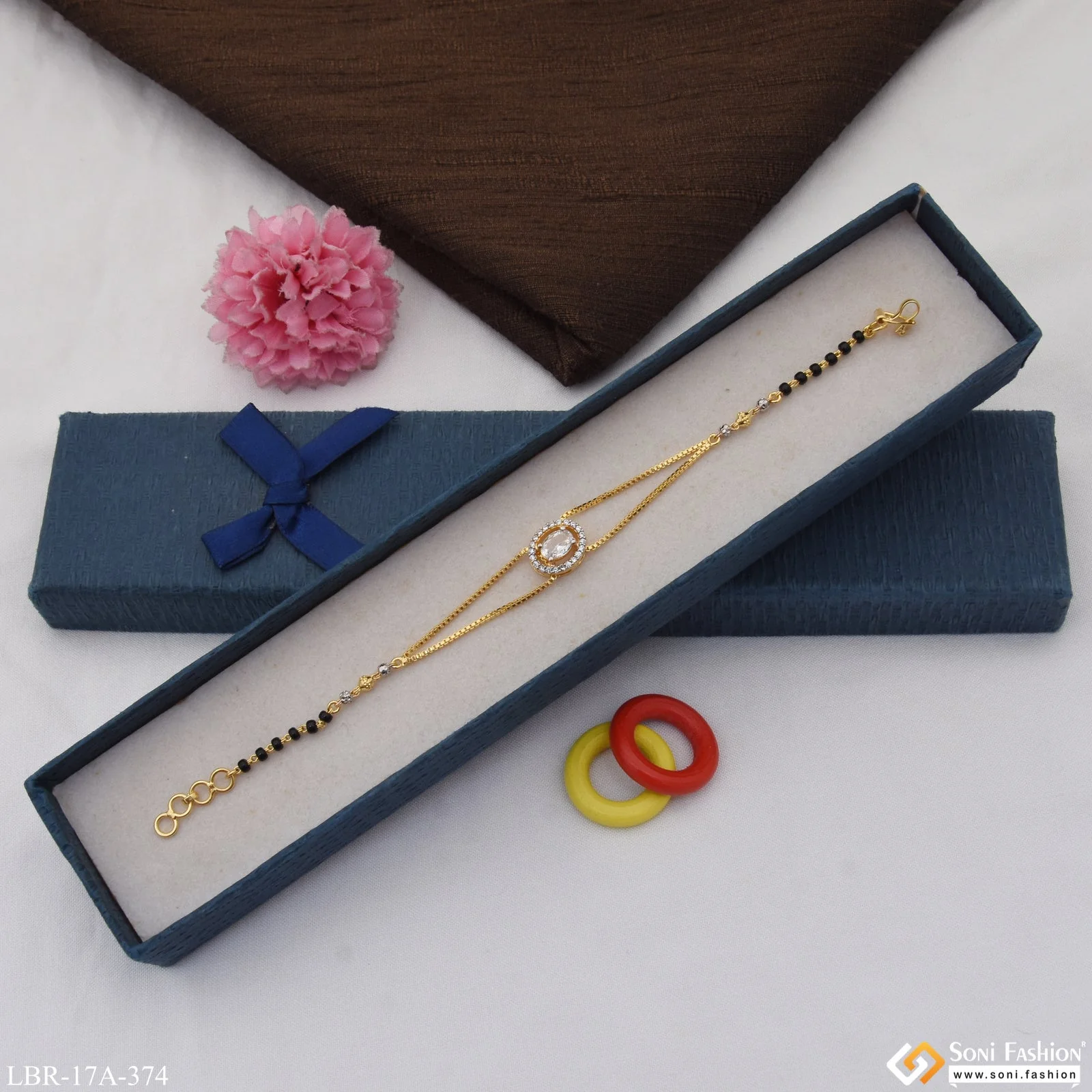 1 Gram Gold Plated Cool Design Mangalsutra Bracelet for Women - Style A374 - Image 6