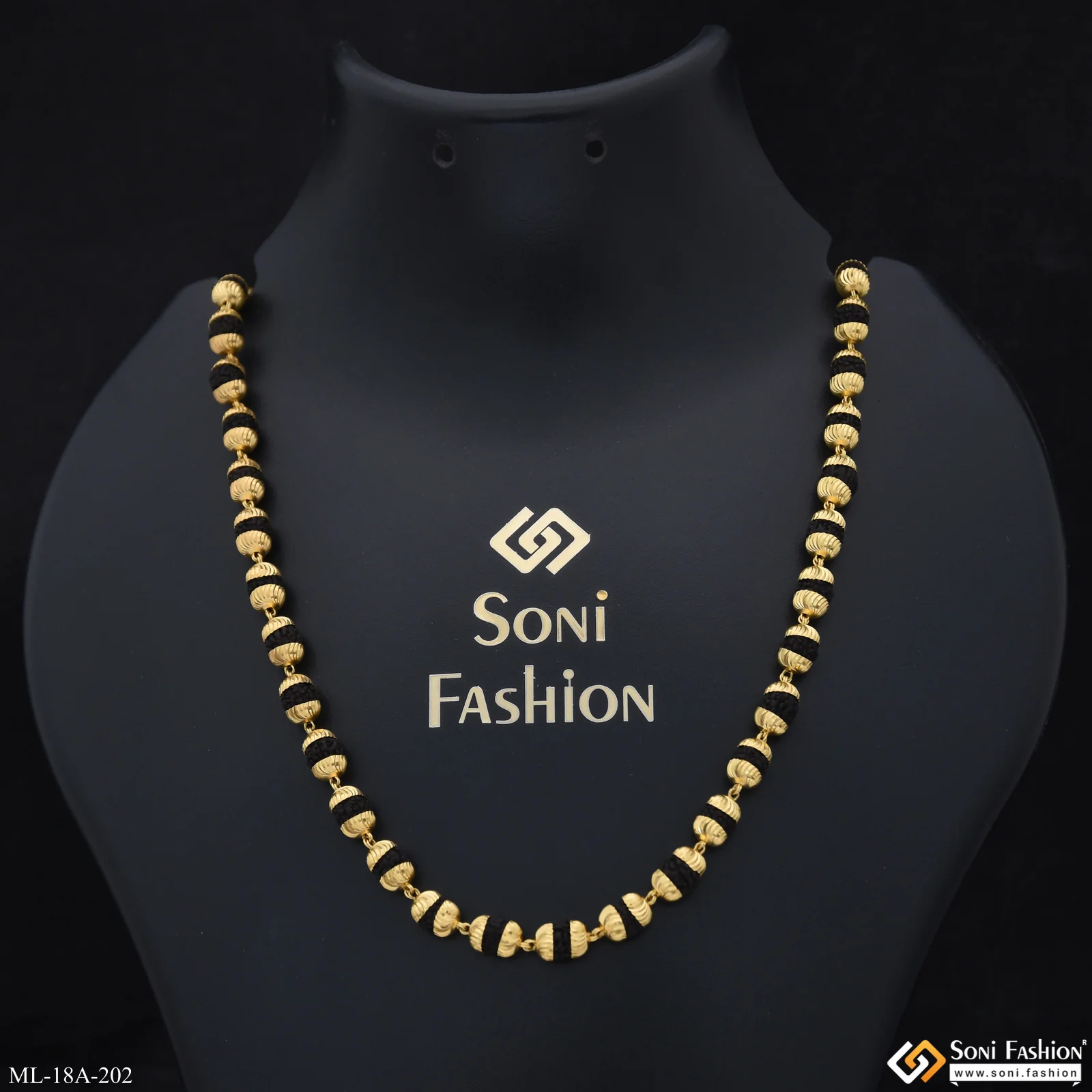 1 Gram Gold Plated Cute Design Best Quality Rudraksha Mala for Men - Style A202 - Image 2