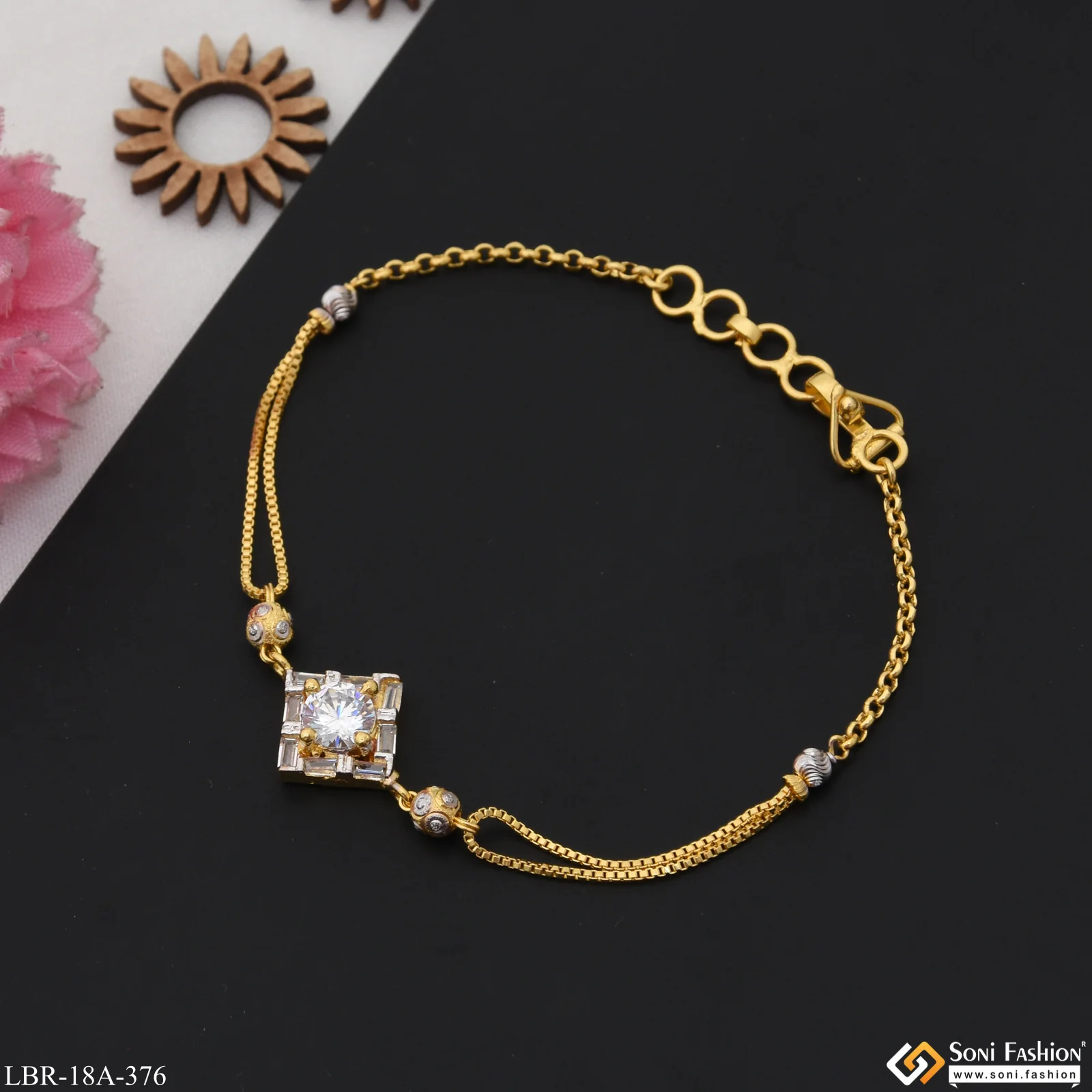 1 Gram Gold Plated Dazzling Design Bracelet for Ladies - Style A376 - Image 5