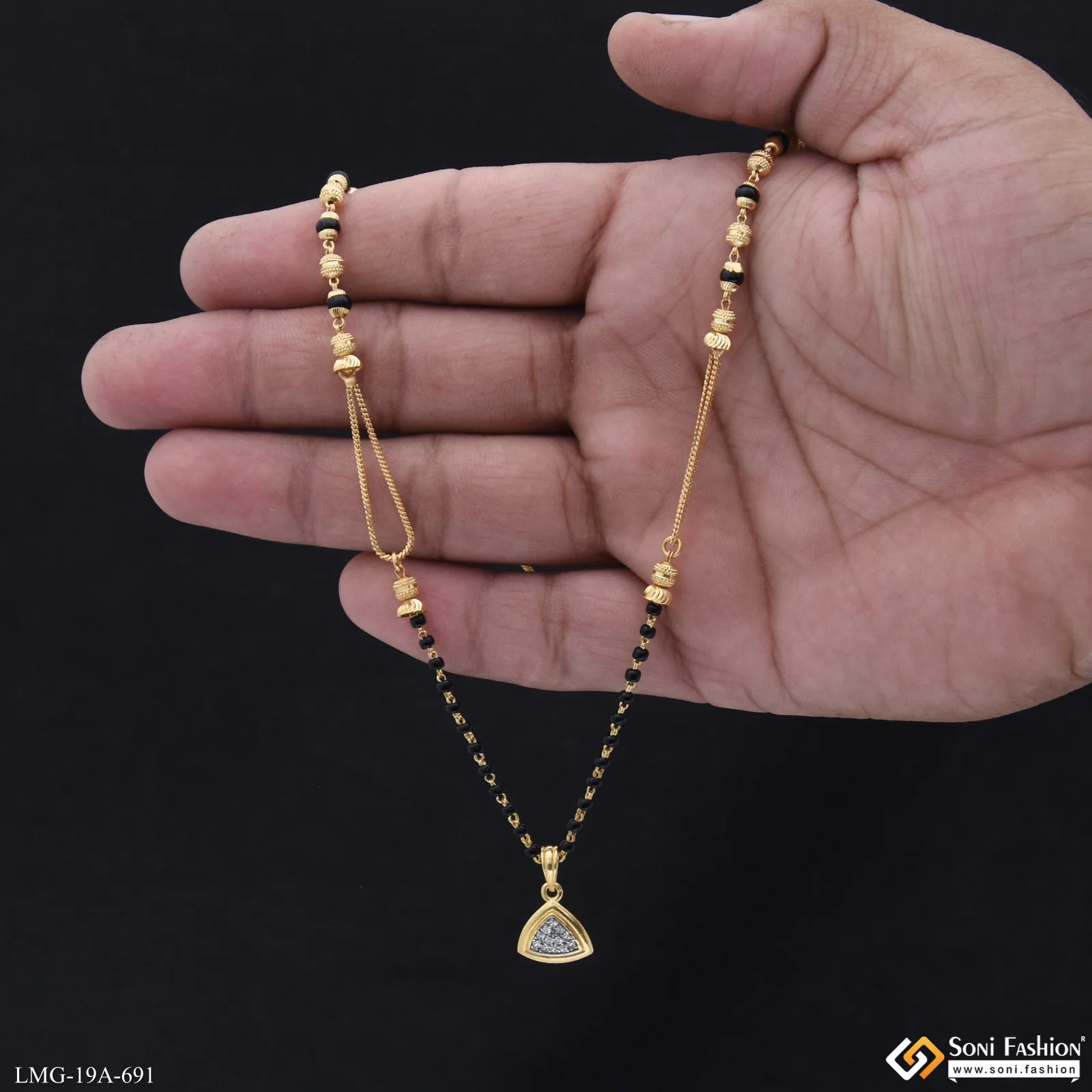 1 Gram Gold Plated Dazzling Design Mangalsutra for Women - Style A691 - Image 2
