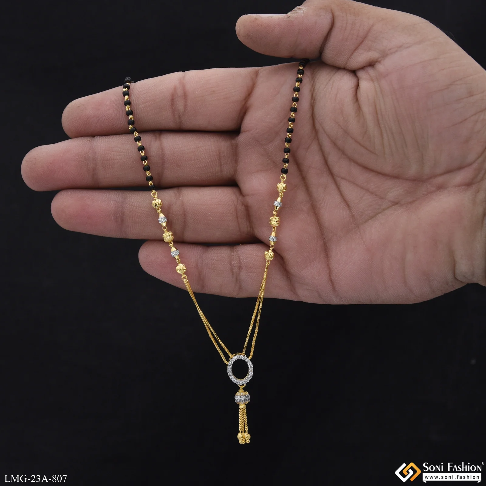 1 Gram Gold Plated Dazzling Design Mangalsutra for Women - Style A807 - Image 2