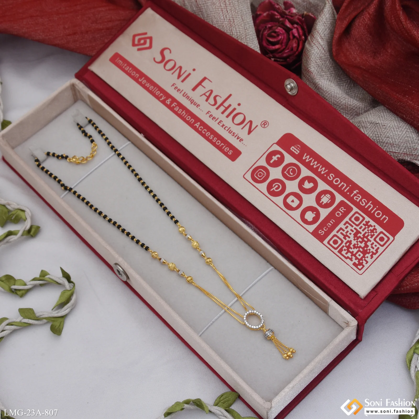 1 Gram Gold Plated Dazzling Design Mangalsutra for Women - Style A807 - Image 3