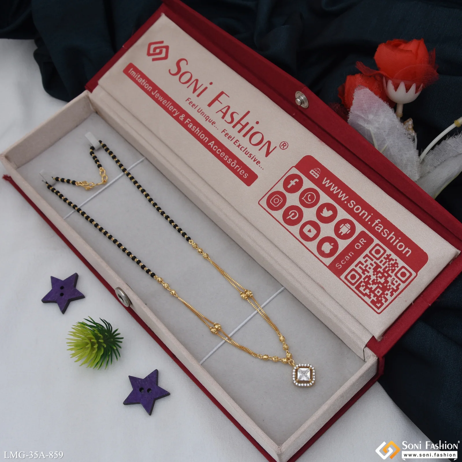1 Gram Gold Plated Dazzling Design Mangalsutra for Women - Style A859 - Image 3