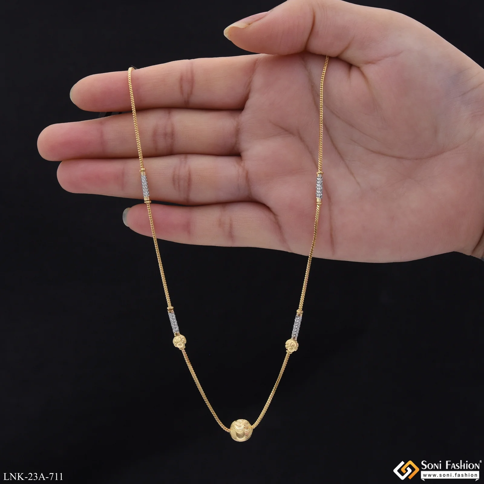 1 Gram Gold Plated Dazzling Design Necklace for Ladies - Style A711 - Image 3
