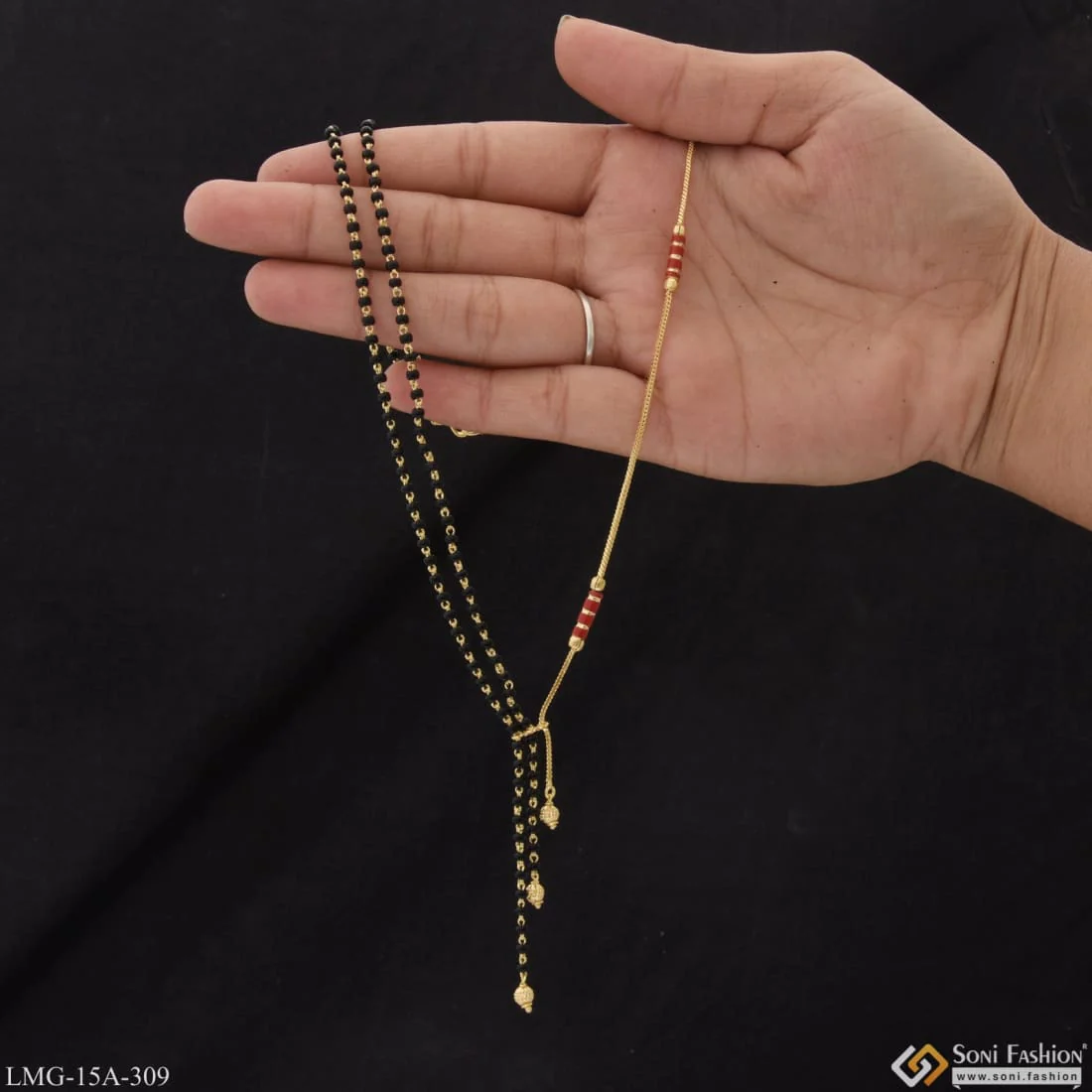 1 Gram Gold Plated Decorative Design Cool Design Mangalsutra For Women - Style A309 - Image 2