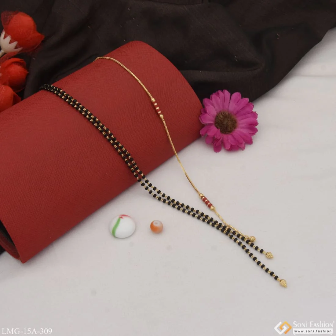 1 Gram Gold Plated Decorative Design Cool Design Mangalsutra For Women - Style A309 - Image 3
