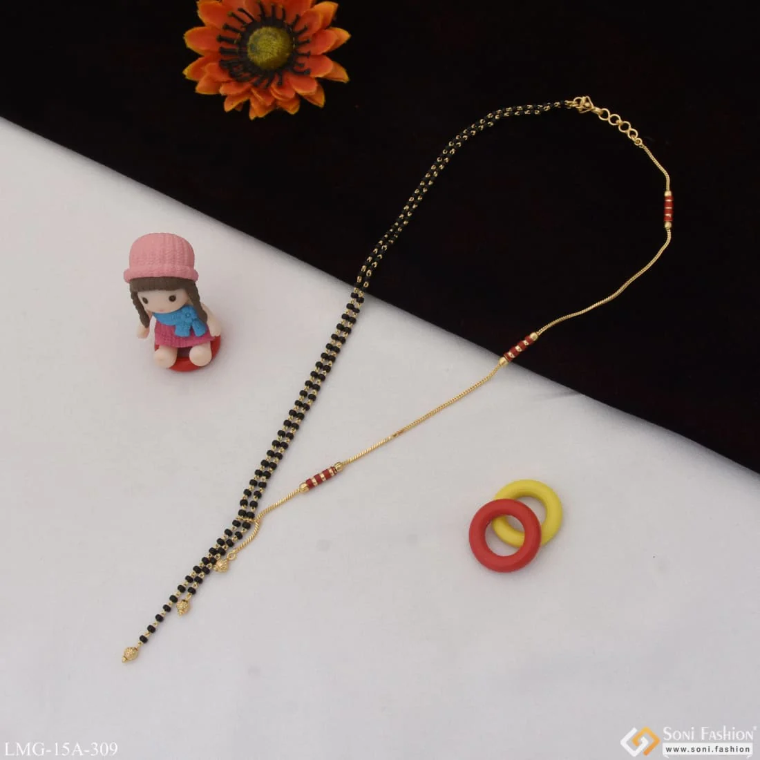 1 Gram Gold Plated Decorative Design Cool Design Mangalsutra For Women - Style A309 - Image 4