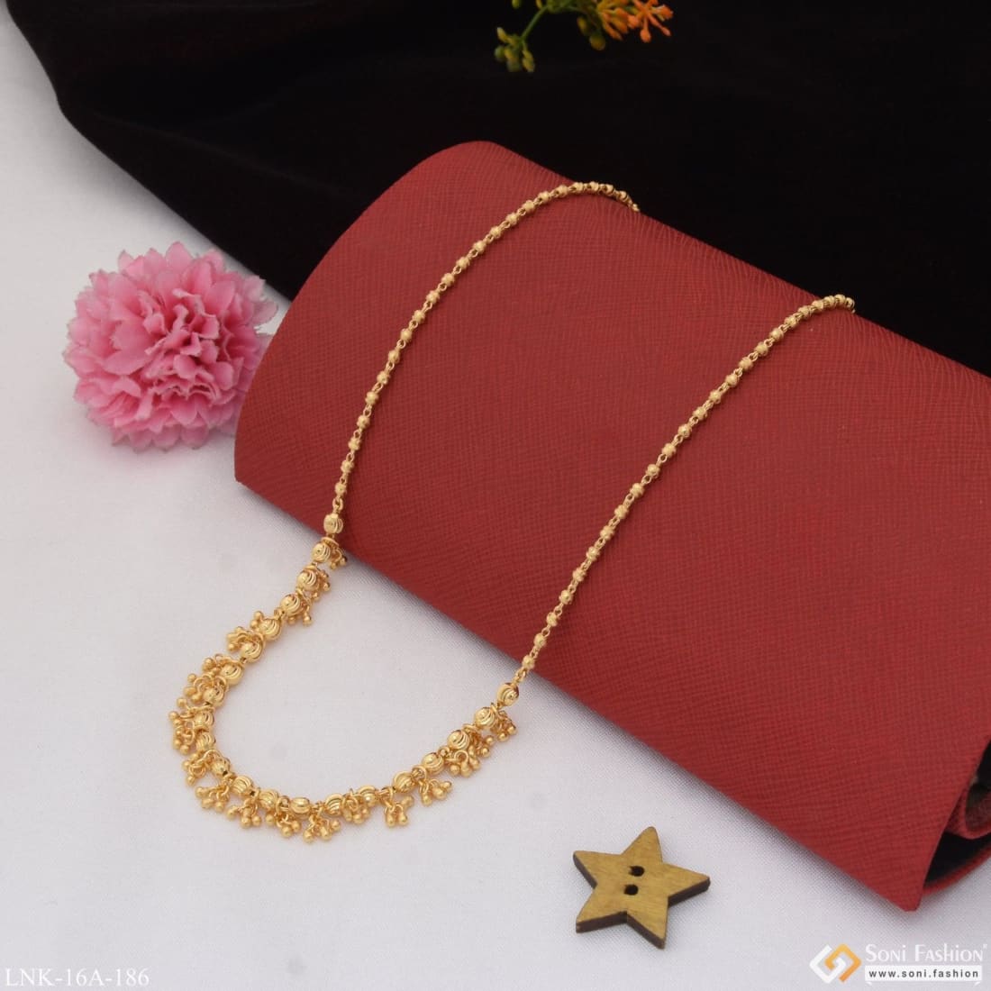 1 Gram Gold Plated Decorative Design Lovely Design Necklace for Women - Style A186 - Image 4