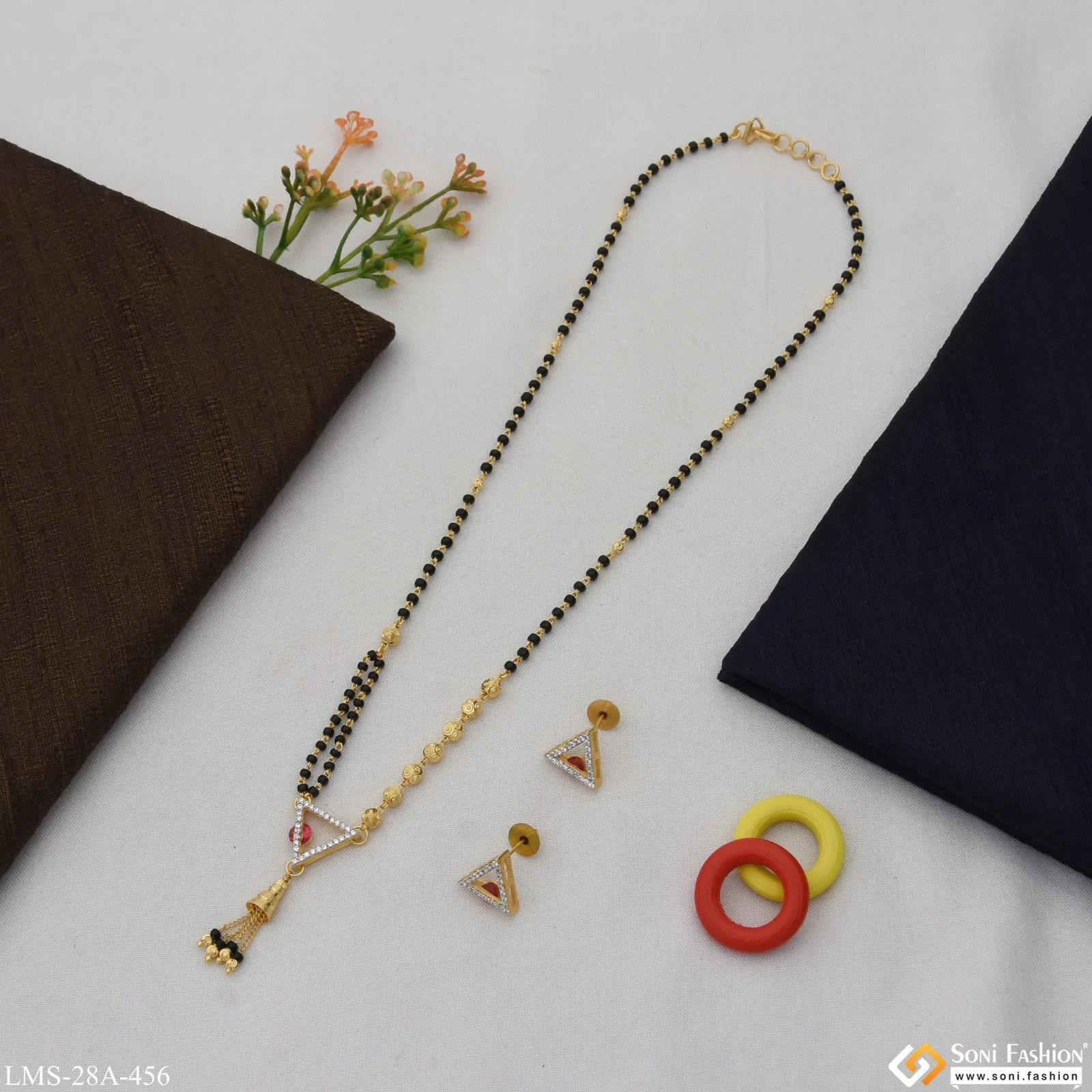 1 Gram Gold Plated Decorative Design Mangalsutra Set for Women - Style A456 - Image 7