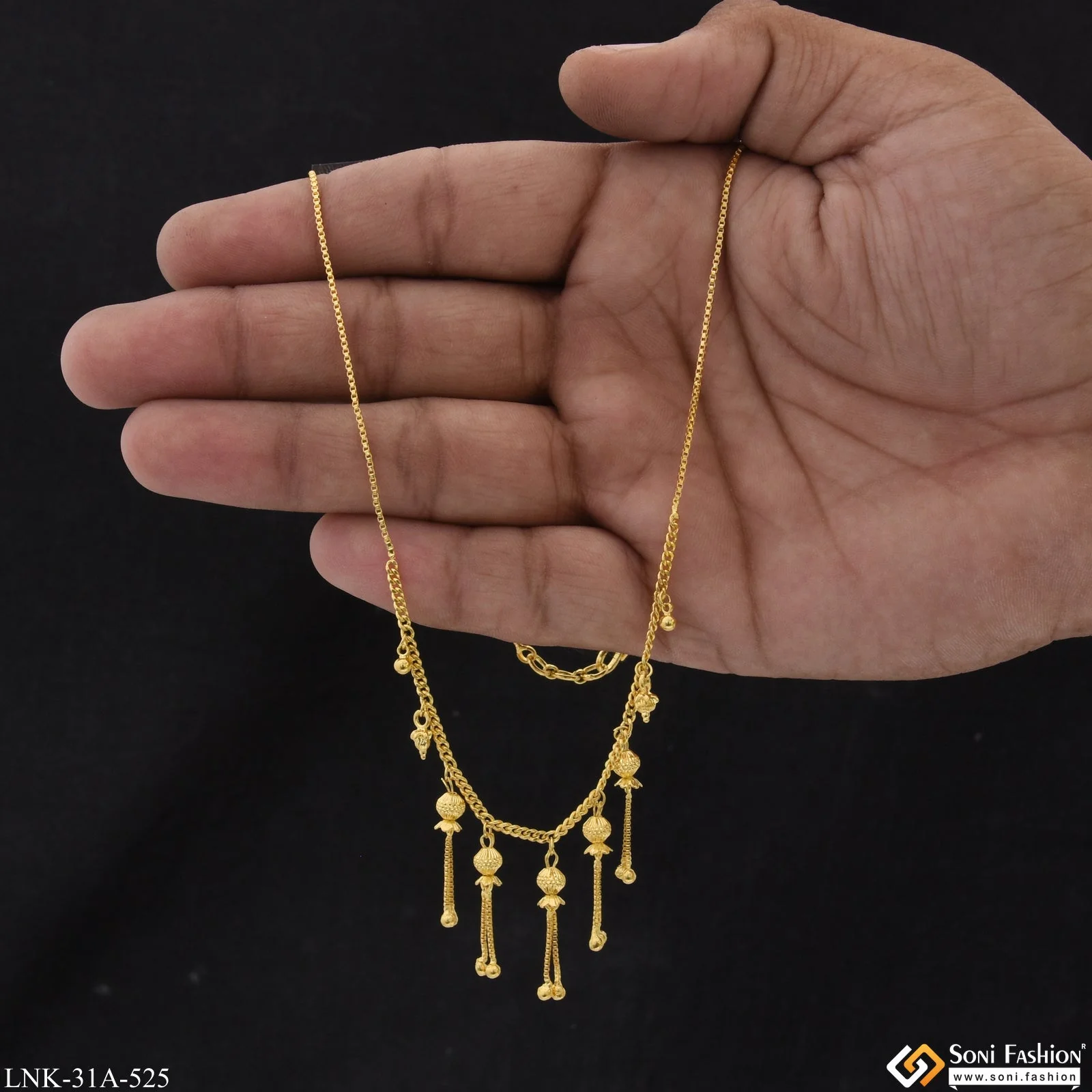 1 Gram Gold Plated Decorative Design Necklace for Ladies - Style A525 - Image 2