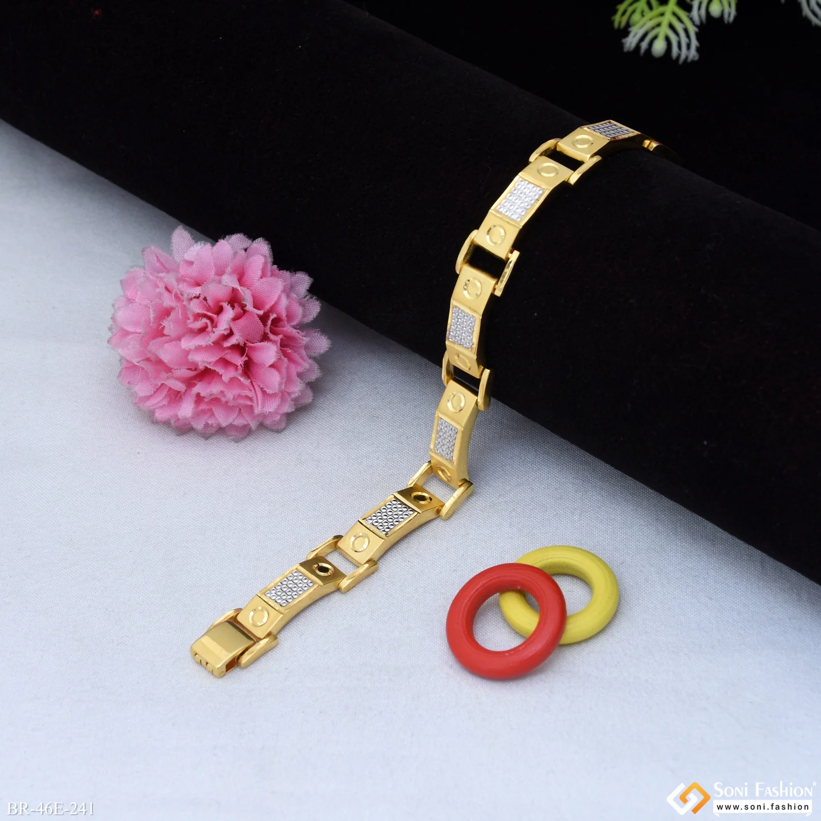 1 Gram Gold Plated Delicate Design Bracelet for Men - Style E241 - Image 4