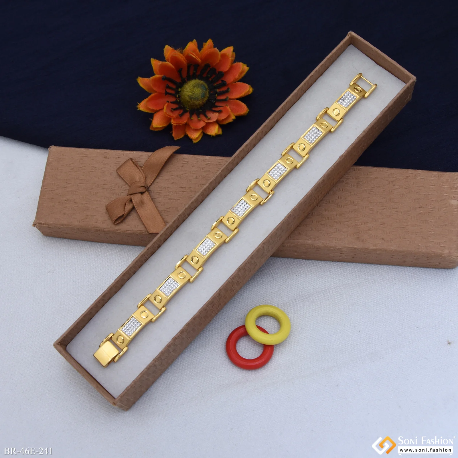 1 Gram Gold Plated Delicate Design Bracelet for Men - Style E241 - Image 5