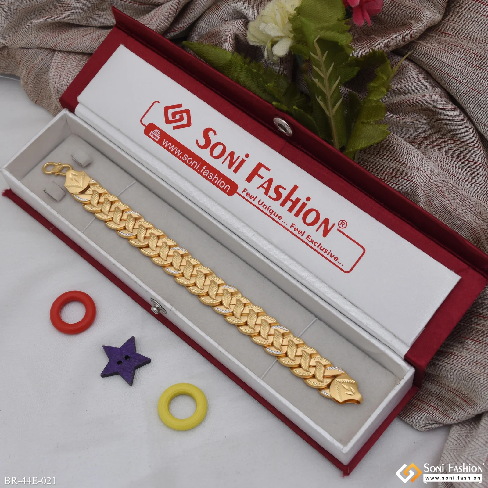 1 Gram Gold Plated Delicate Design Pokal Bracelet for Men - Style E021 - Image 2