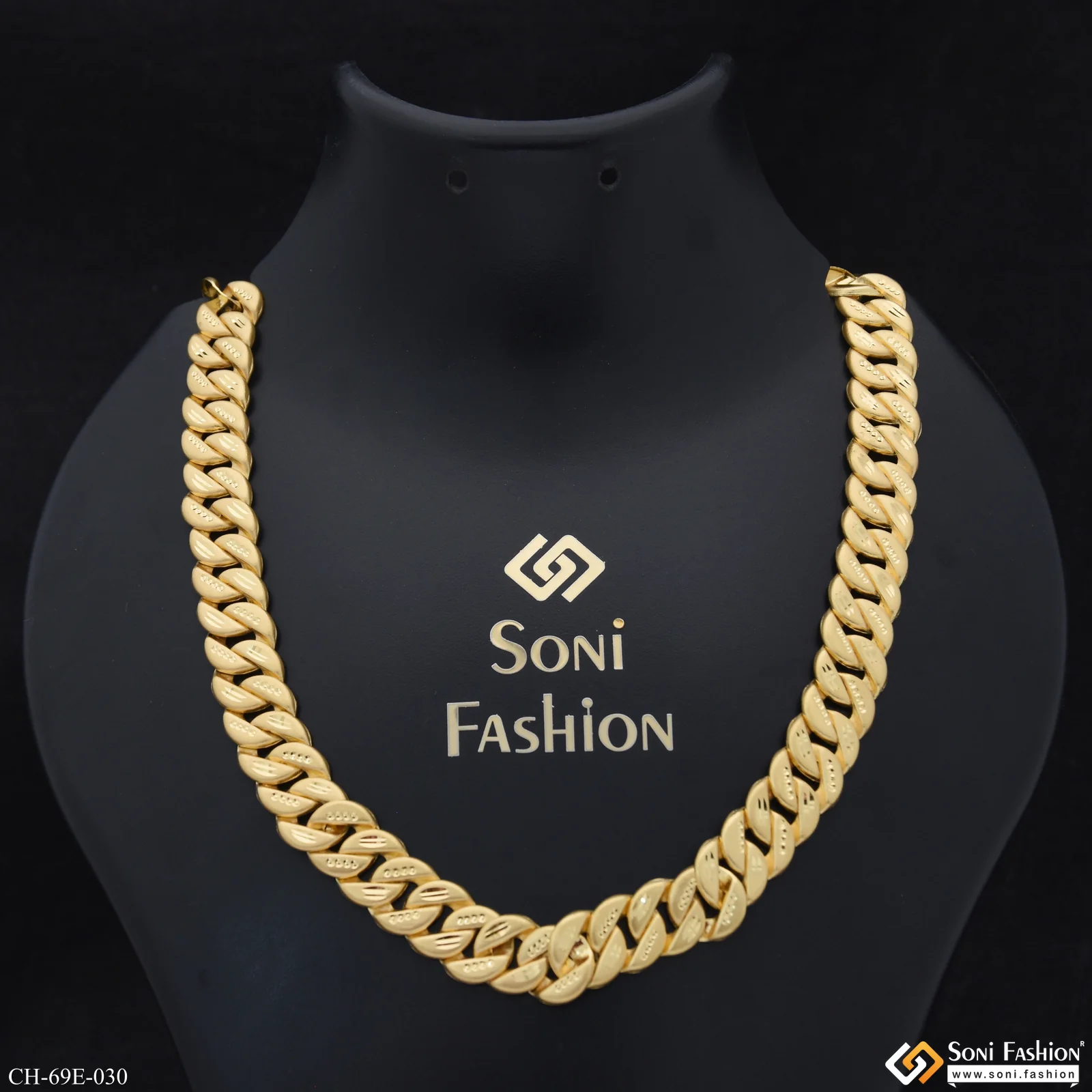 1 Gram Gold Plated Delicate Design Pokal Chain for Men - Style E030