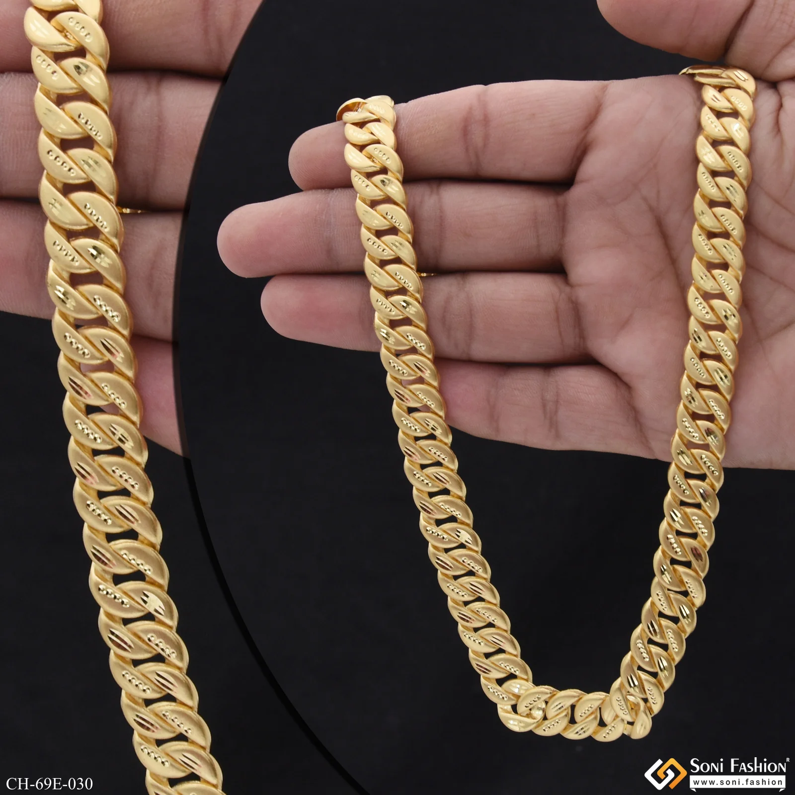 1 Gram Gold Plated Delicate Design Pokal Chain for Men - Style E030 - Image 2
