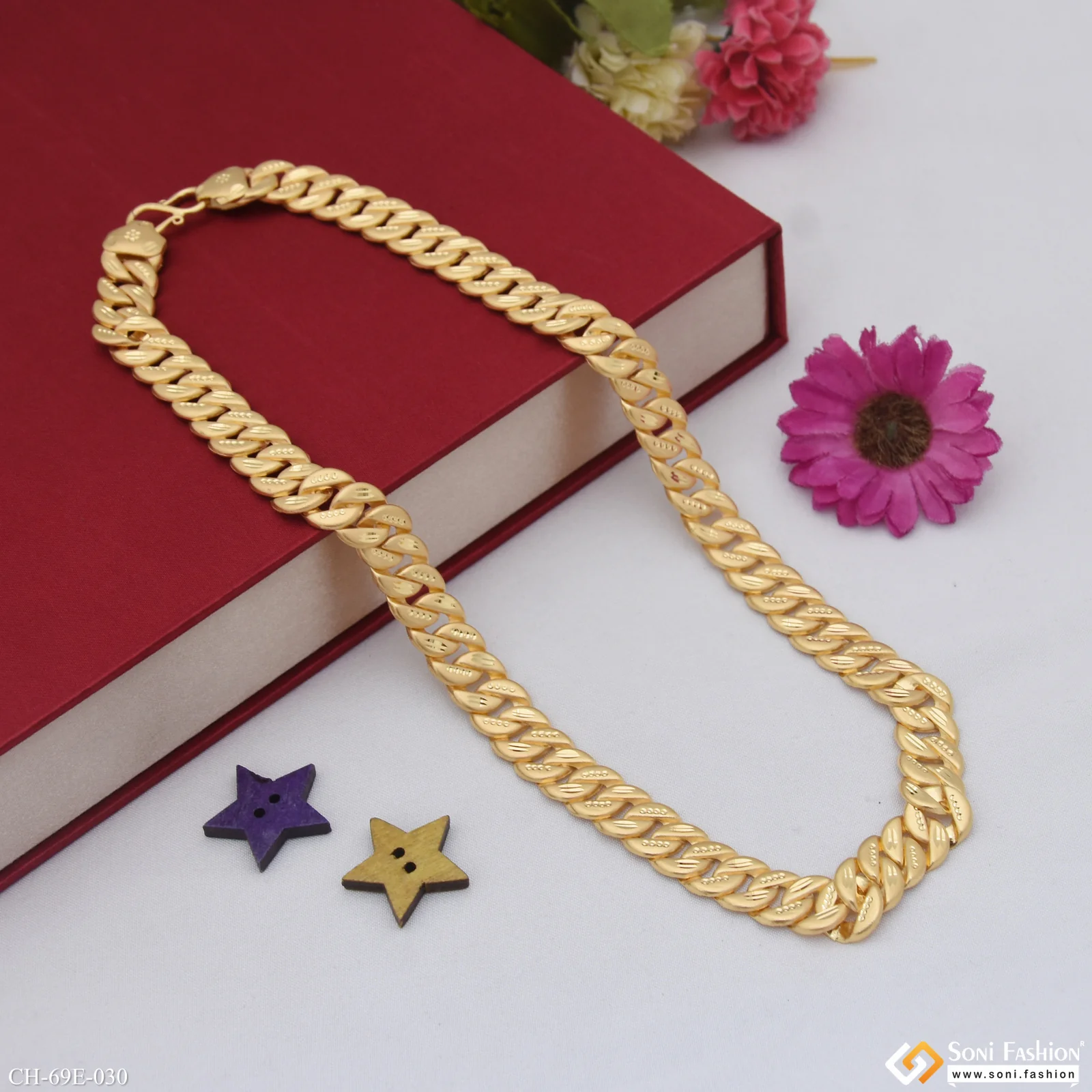 1 Gram Gold Plated Delicate Design Pokal Chain for Men - Style E030 - Image 5