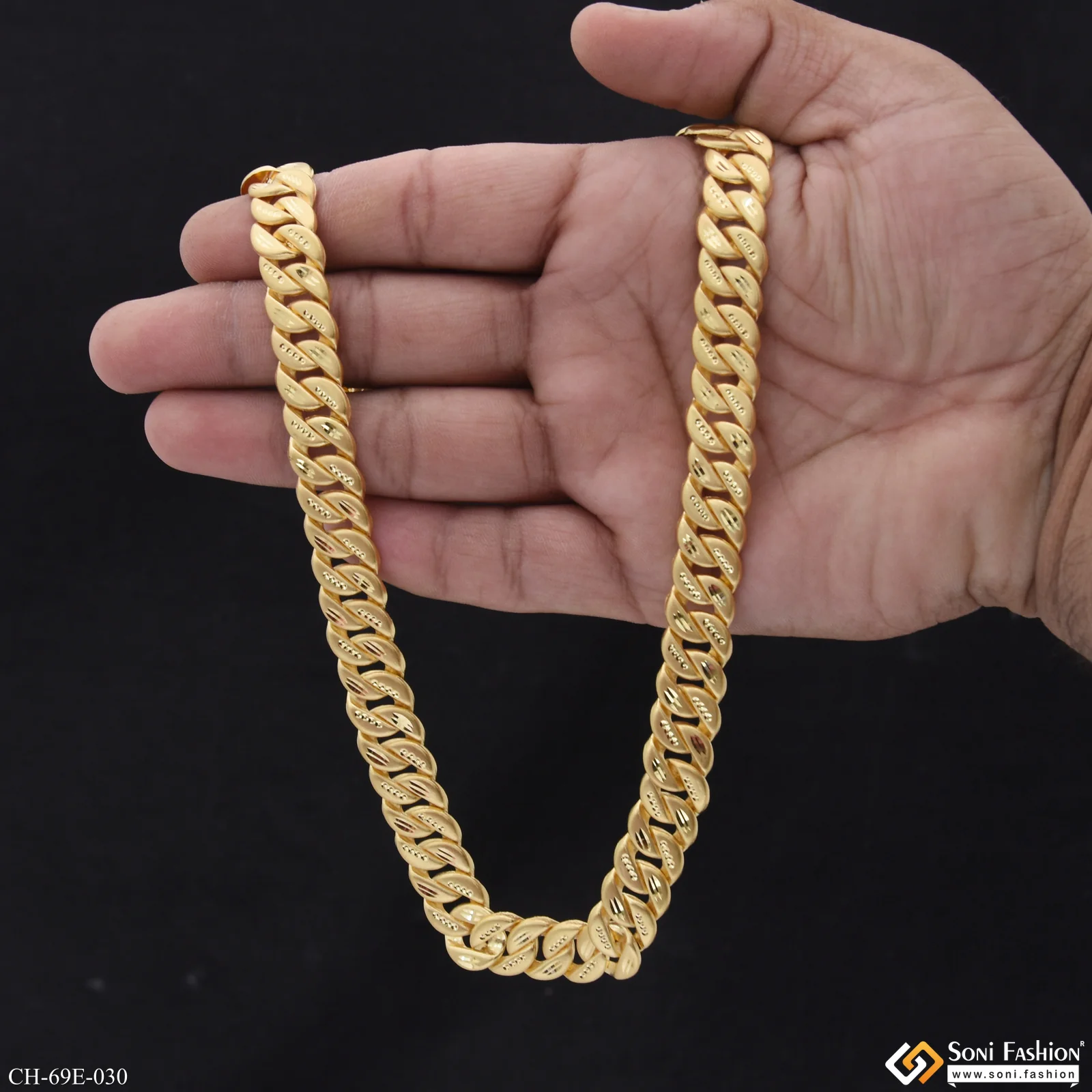 1 Gram Gold Plated Delicate Design Pokal Chain for Men - Style E030 - Image 6