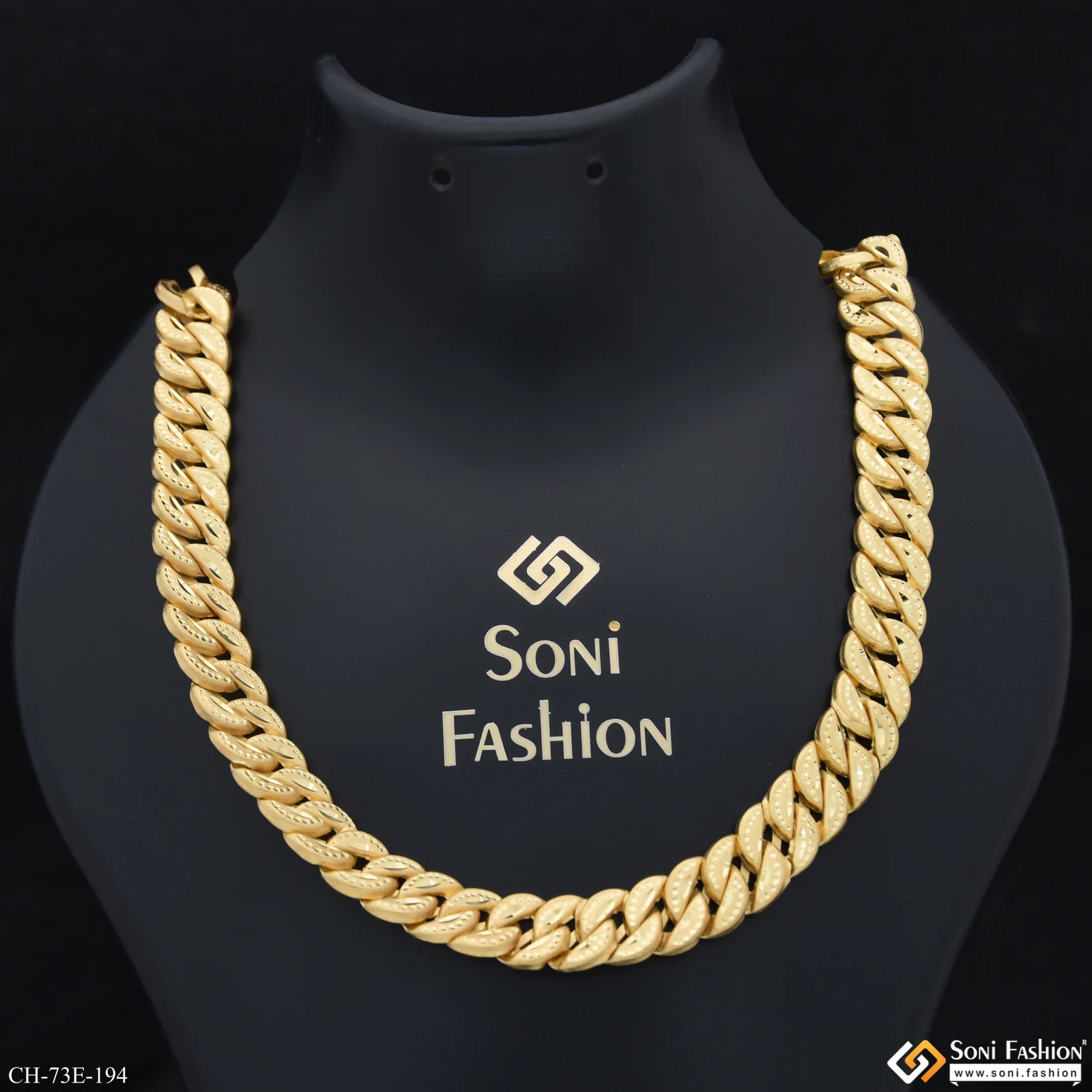 1 Gram Gold Plated Delicate Design Pokal Chain for Men - Style E194