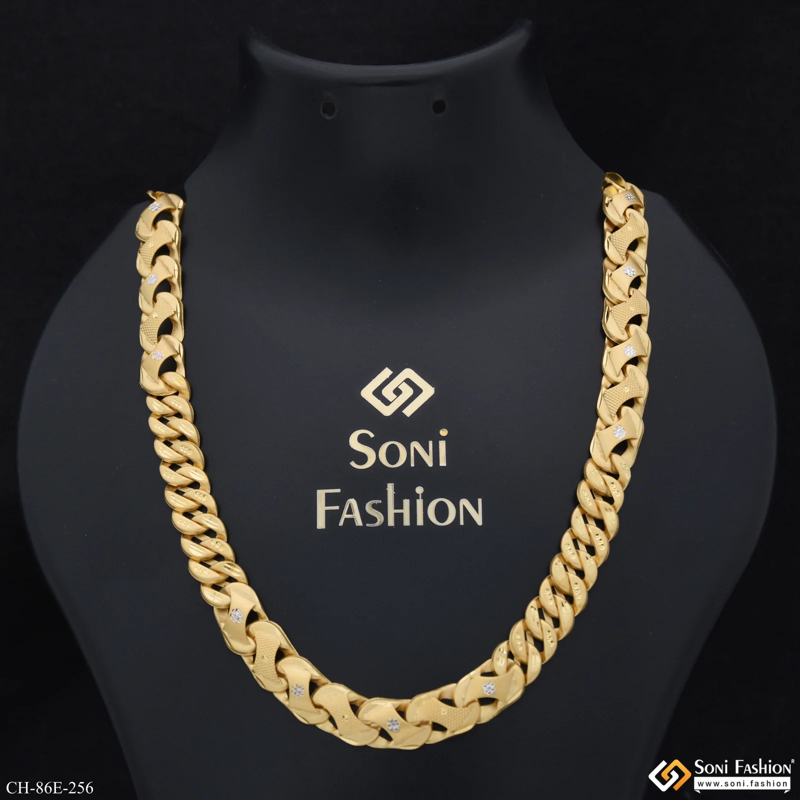 1 Gram Gold Plated Delicate Design Pokal Chain for Men - Style E256