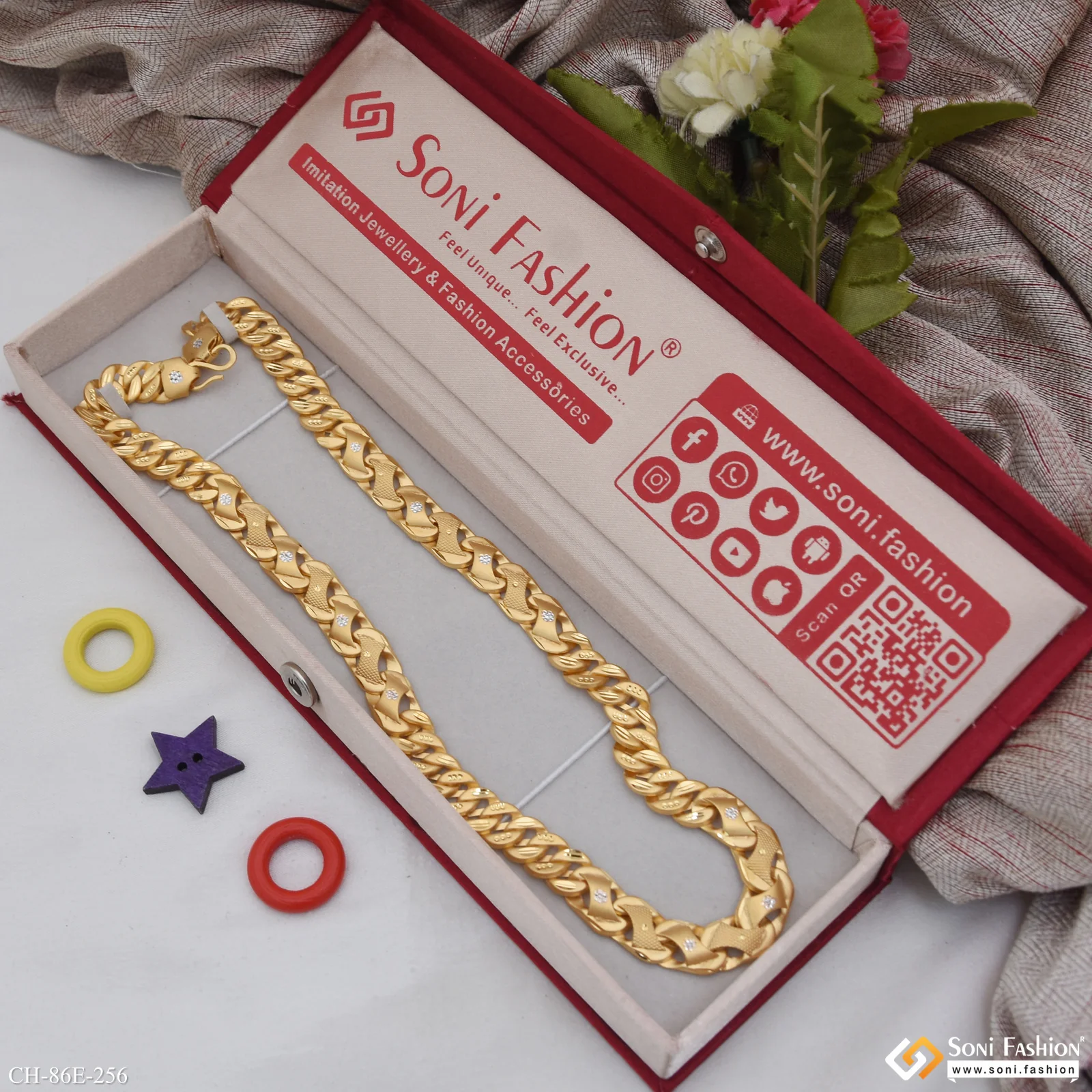 1 Gram Gold Plated Delicate Design Pokal Chain for Men - Style E256 - Image 3