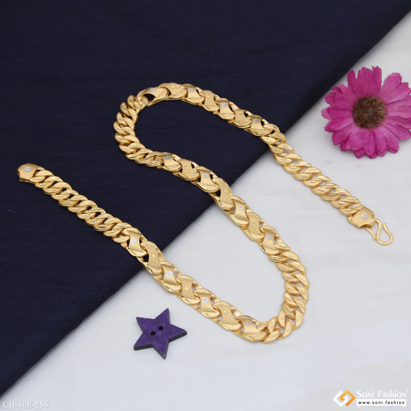 1 Gram Gold Plated Delicate Design Pokal Chain for Men - Style E256 - Image 5