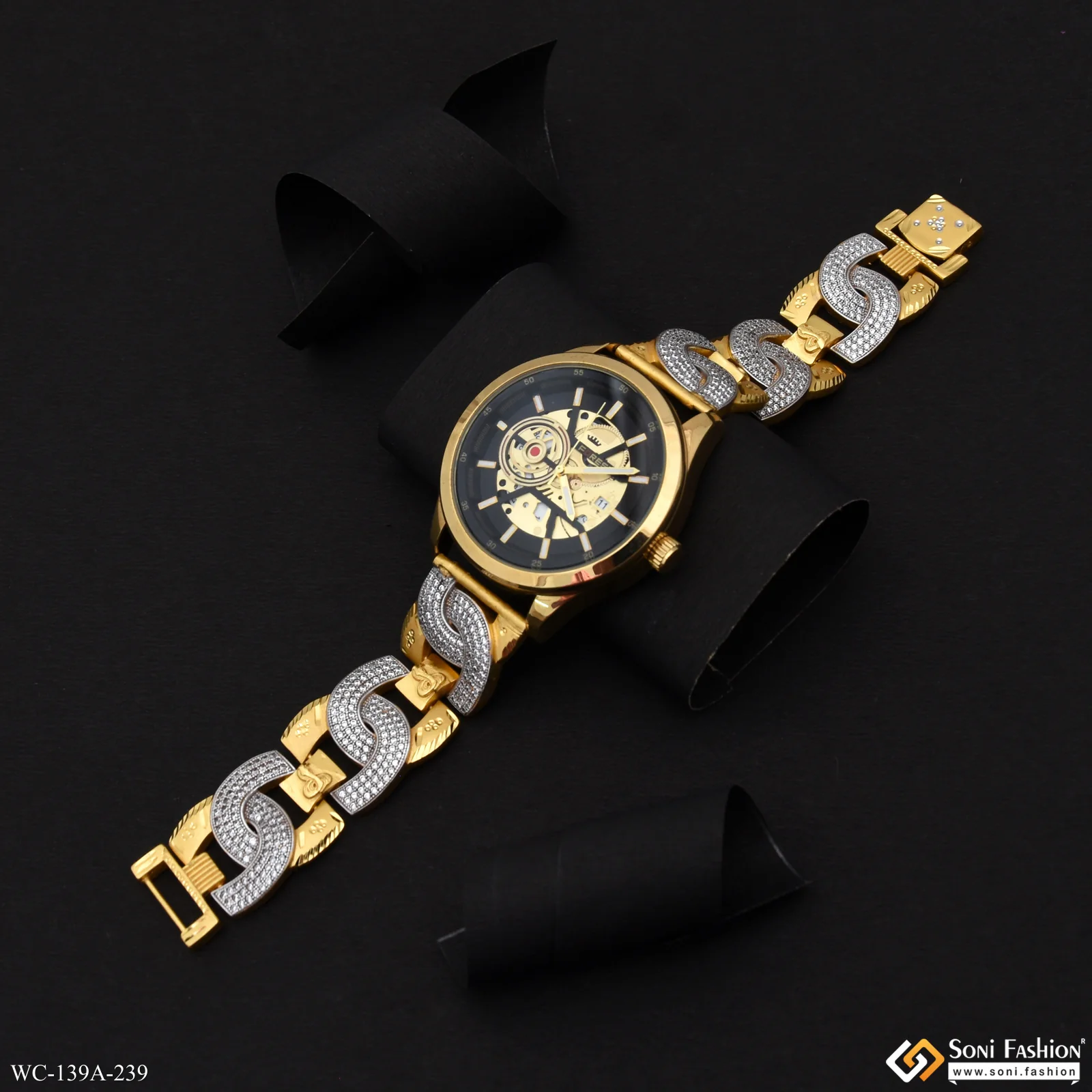 1 Gram Gold Plated Delicate Design Watch for Men - Style A239