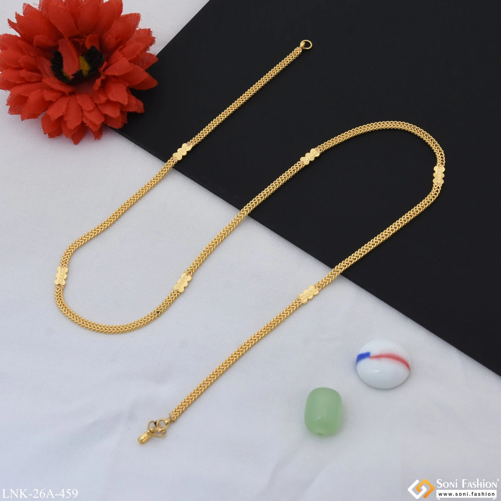 1 Gram Gold Plated Designer Charming Design Chain for Ladies - Style A459 - Image 4